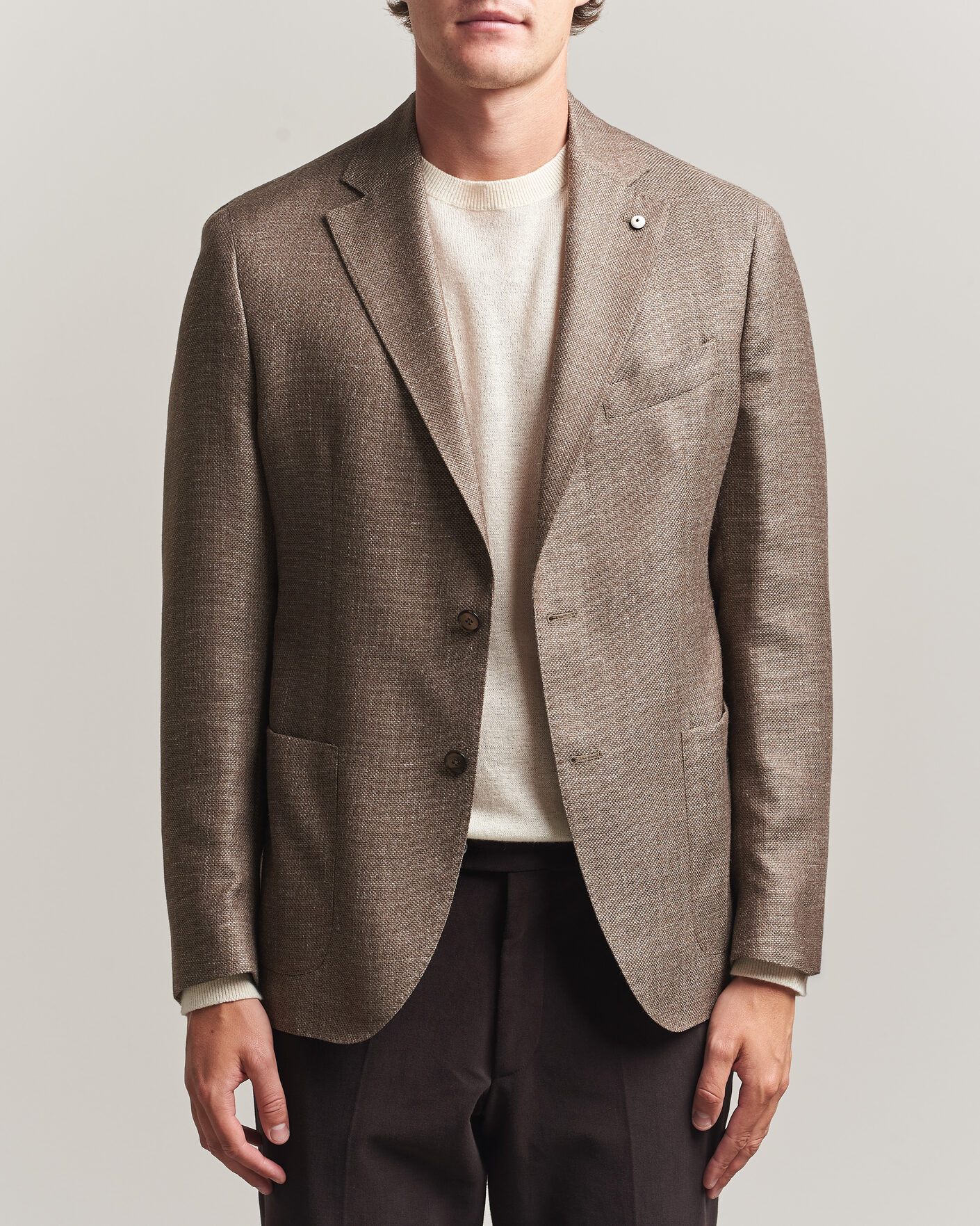 Hombres | Blazers | L.B.M. 1911 | Jack Wool/Silk Hopsack Blazer Brown