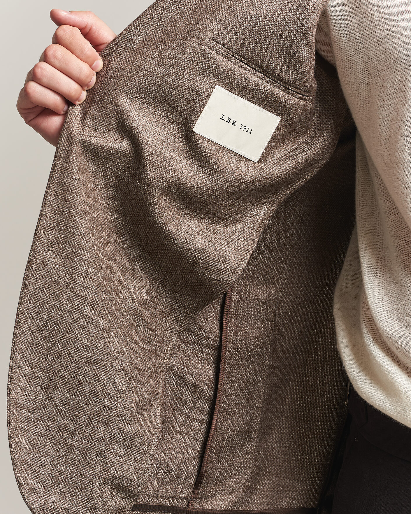 Hombres | Blazers | L.B.M. 1911 | Jack Wool/Silk Hopsack Blazer Brown