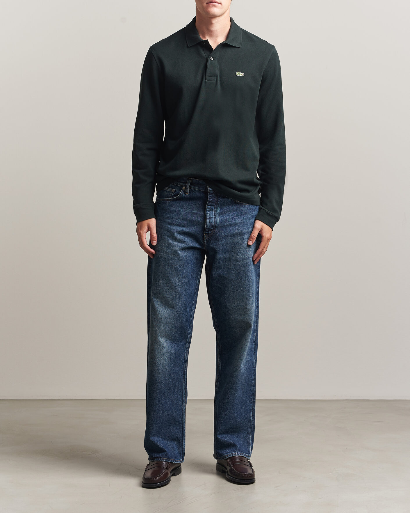 Hombres | Polos | Lacoste | Original Long Sleeve Polo Piké Dark Varech