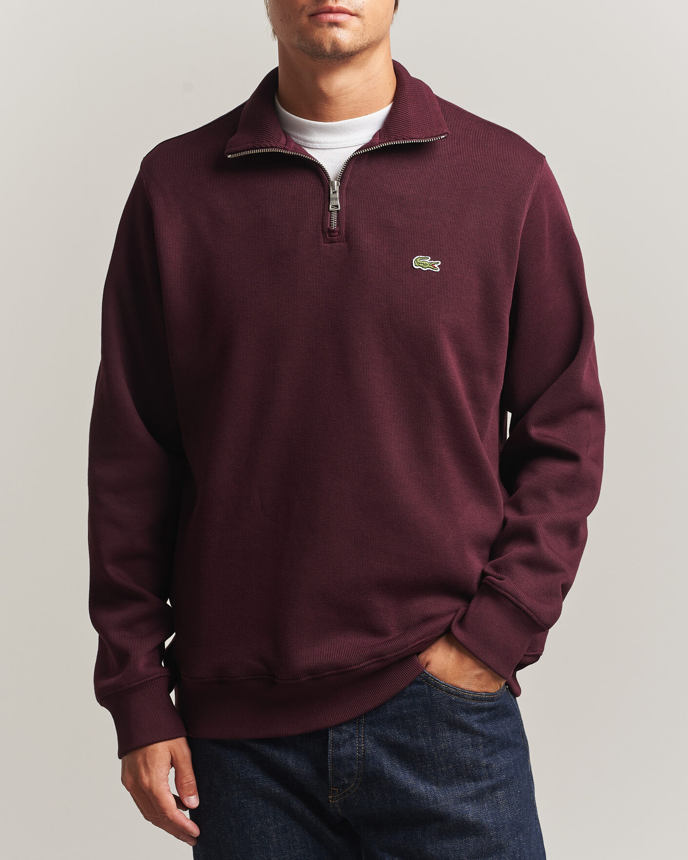 Hombres | Jerséis y prendas de punto | Lacoste | Rib Interlock Half Zip Oxalis
