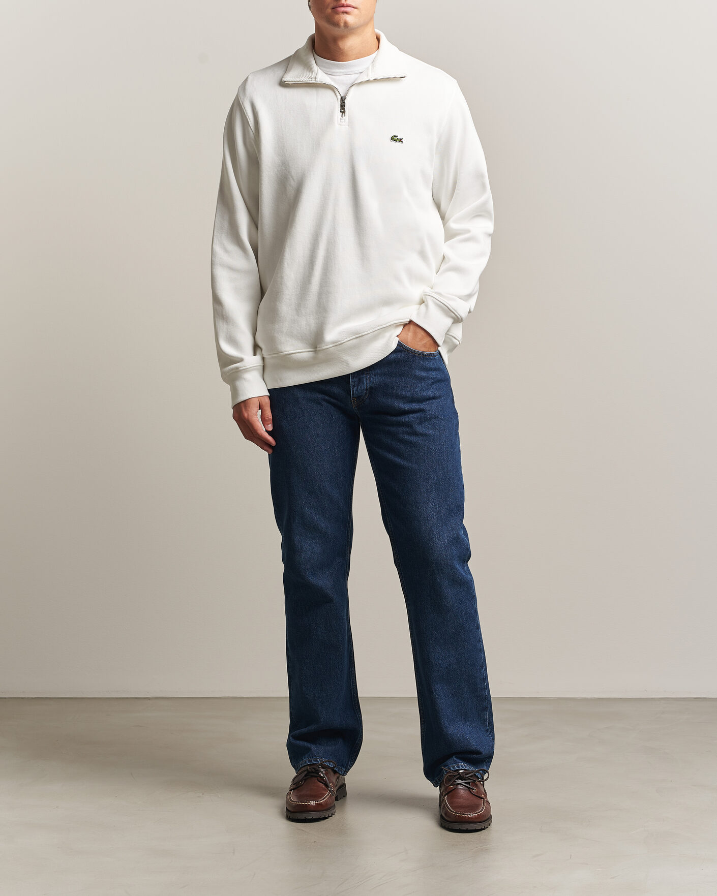 Hombres | Jerséis y prendas de punto | Lacoste | Rib Interlock Half Zip Flour