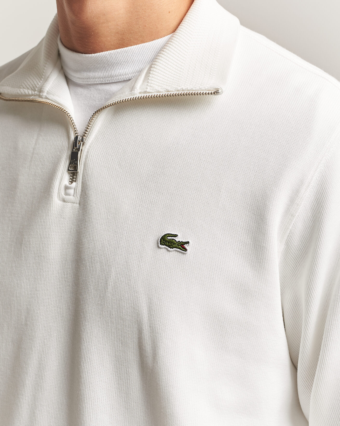 Hombres | Jerséis y prendas de punto | Lacoste | Rib Interlock Half Zip Flour