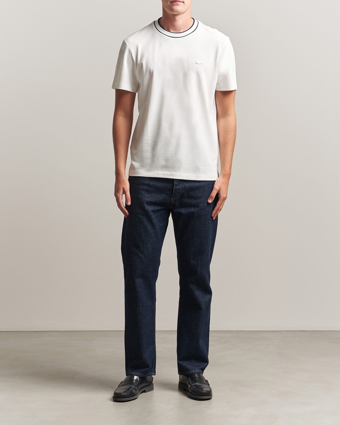Hombres | Camisetas | Lacoste | Contrast Rib Piqué T-Shirt Flour