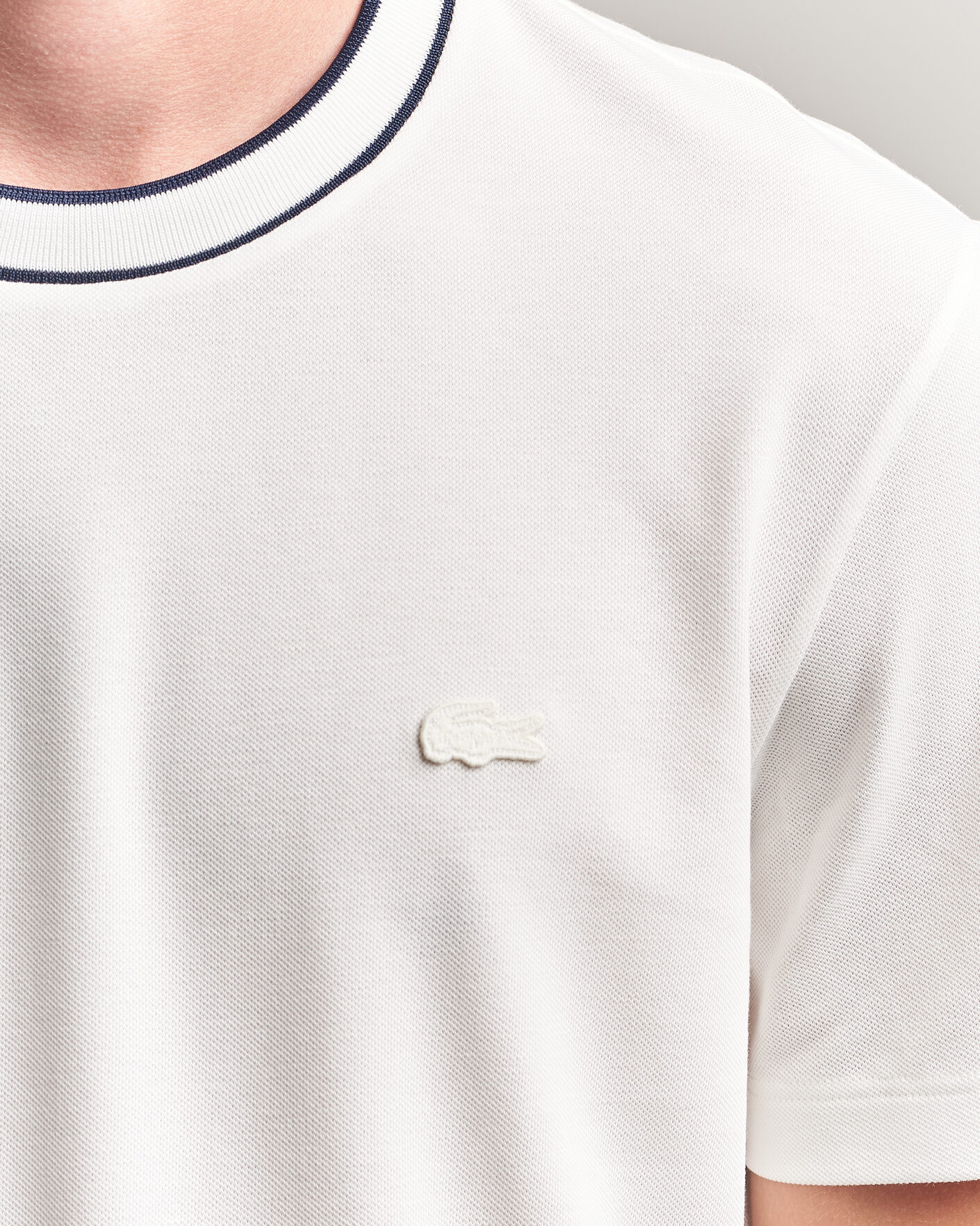 Hombres | Camisetas | Lacoste | Contrast Rib Piqué T-Shirt Flour