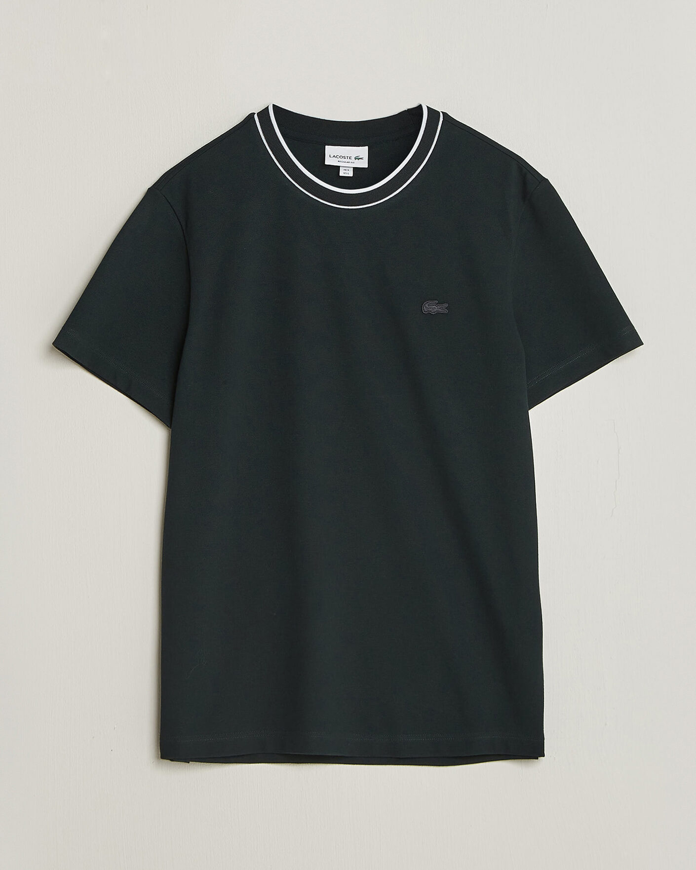 Hombres | Camisetas | Lacoste | Contrast Rib Piqué T-Shirt Dark Varech