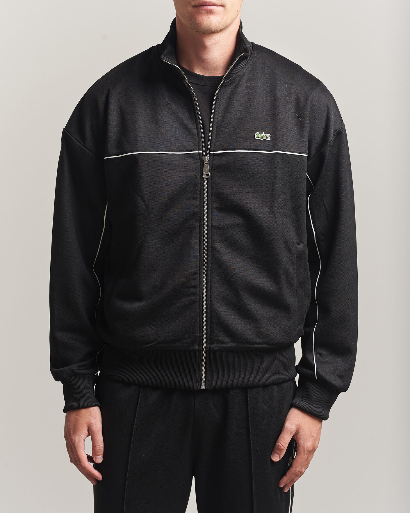 Hombres | Jerséis y prendas de punto | Lacoste | Piqué Track Jacket Black