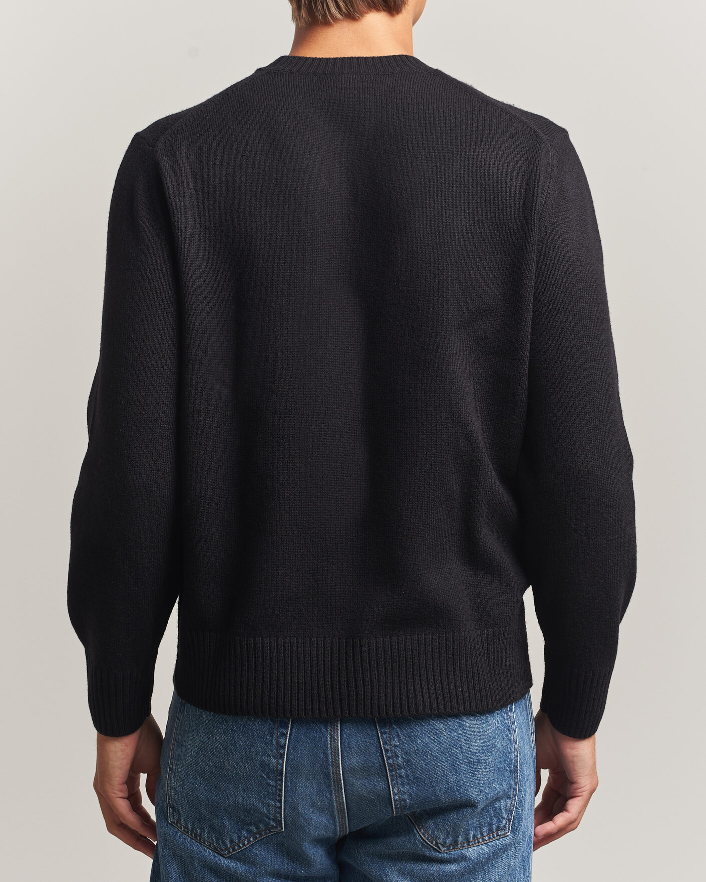 Hombres | Jerséis y prendas de punto | Lacoste | Carded Wool Crew Neck Black