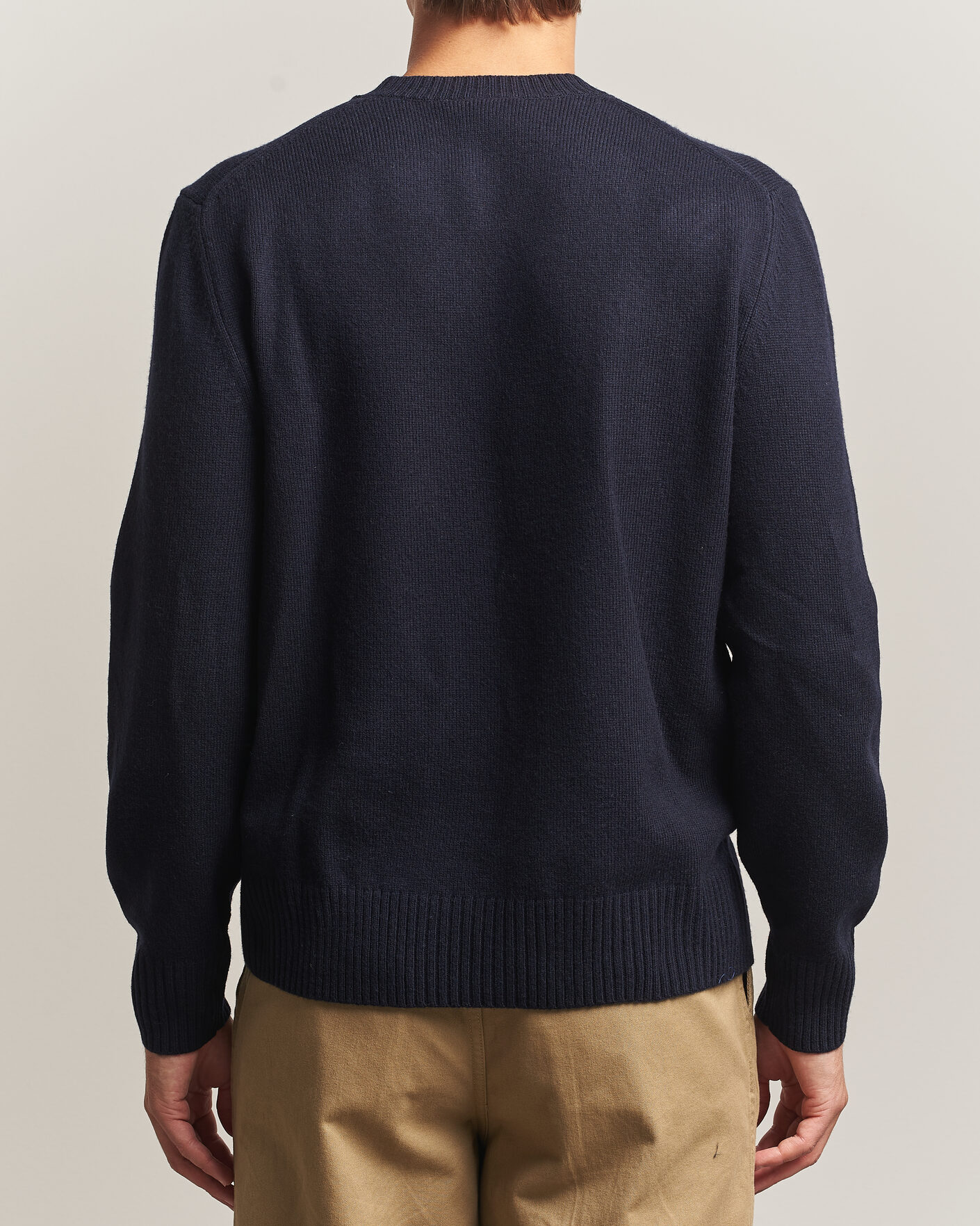 Hombres | Jerséis y prendas de punto | Lacoste | Carded Wool Crew Neck Navy Blue