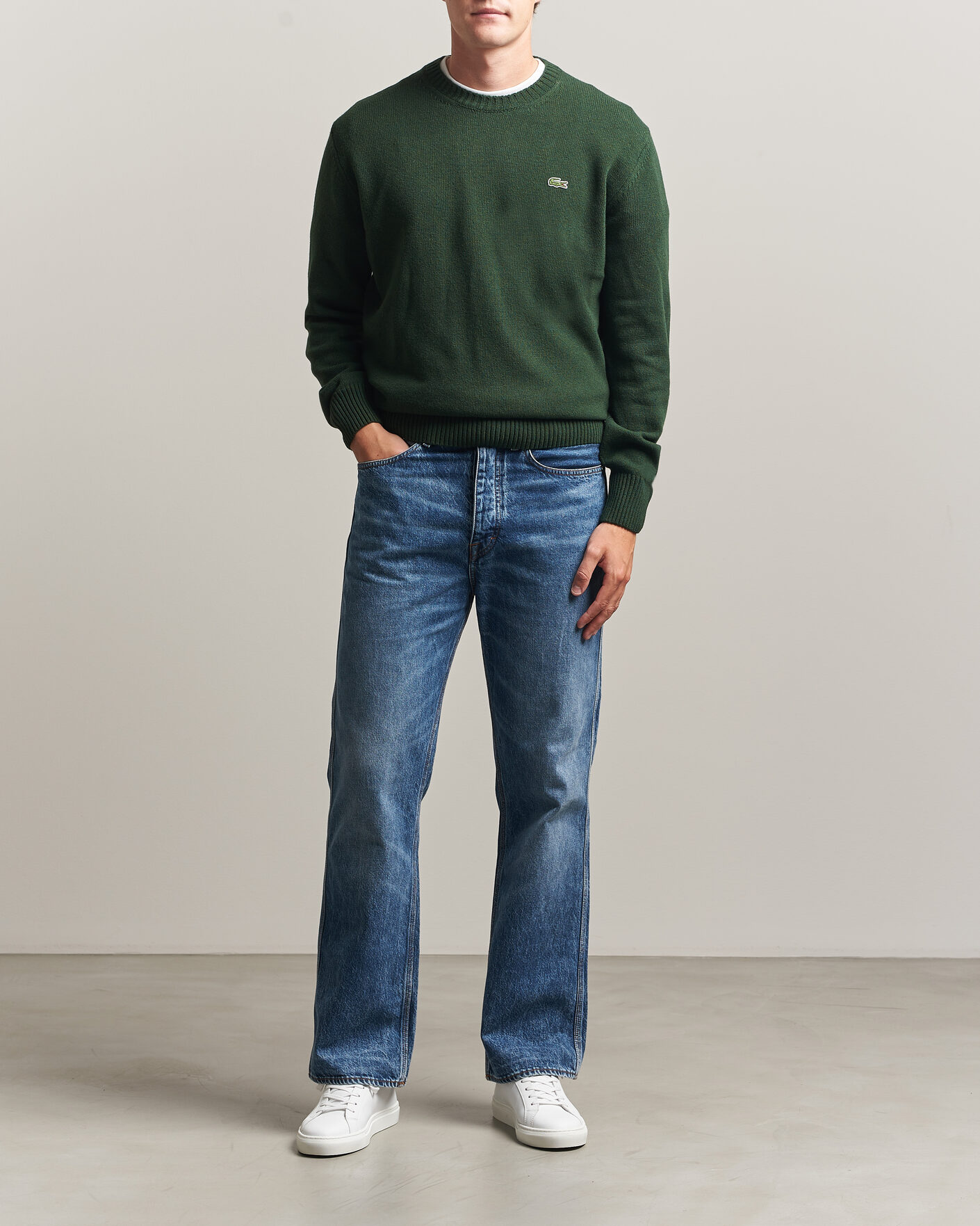 Hombres | Jerséis y prendas de punto | Lacoste | Carded Wool Crew Neck Sinople