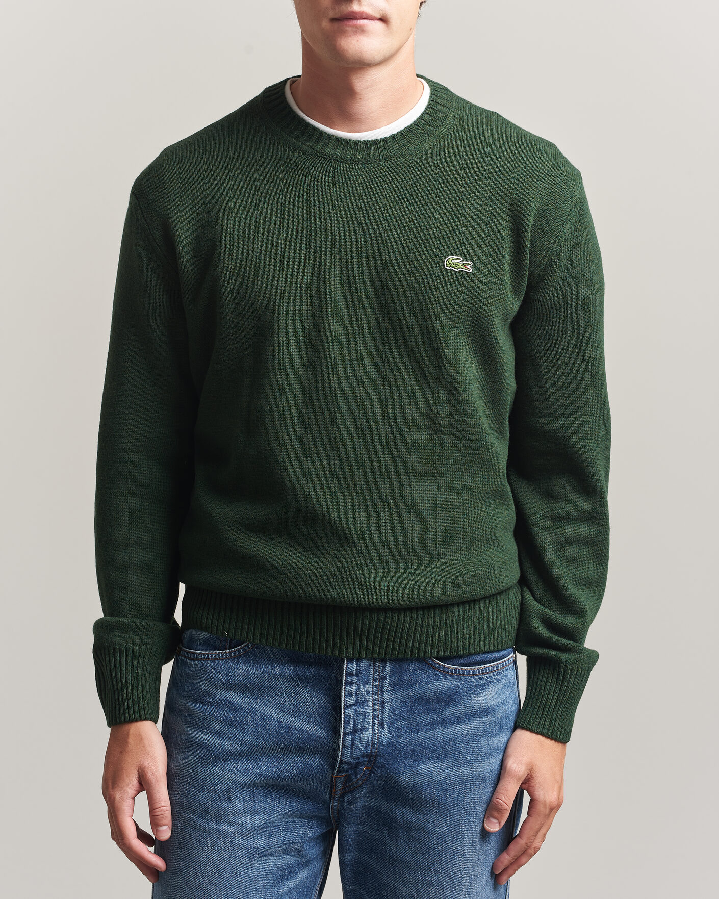 Hombres | Jerséis y prendas de punto | Lacoste | Carded Wool Crew Neck Sinople