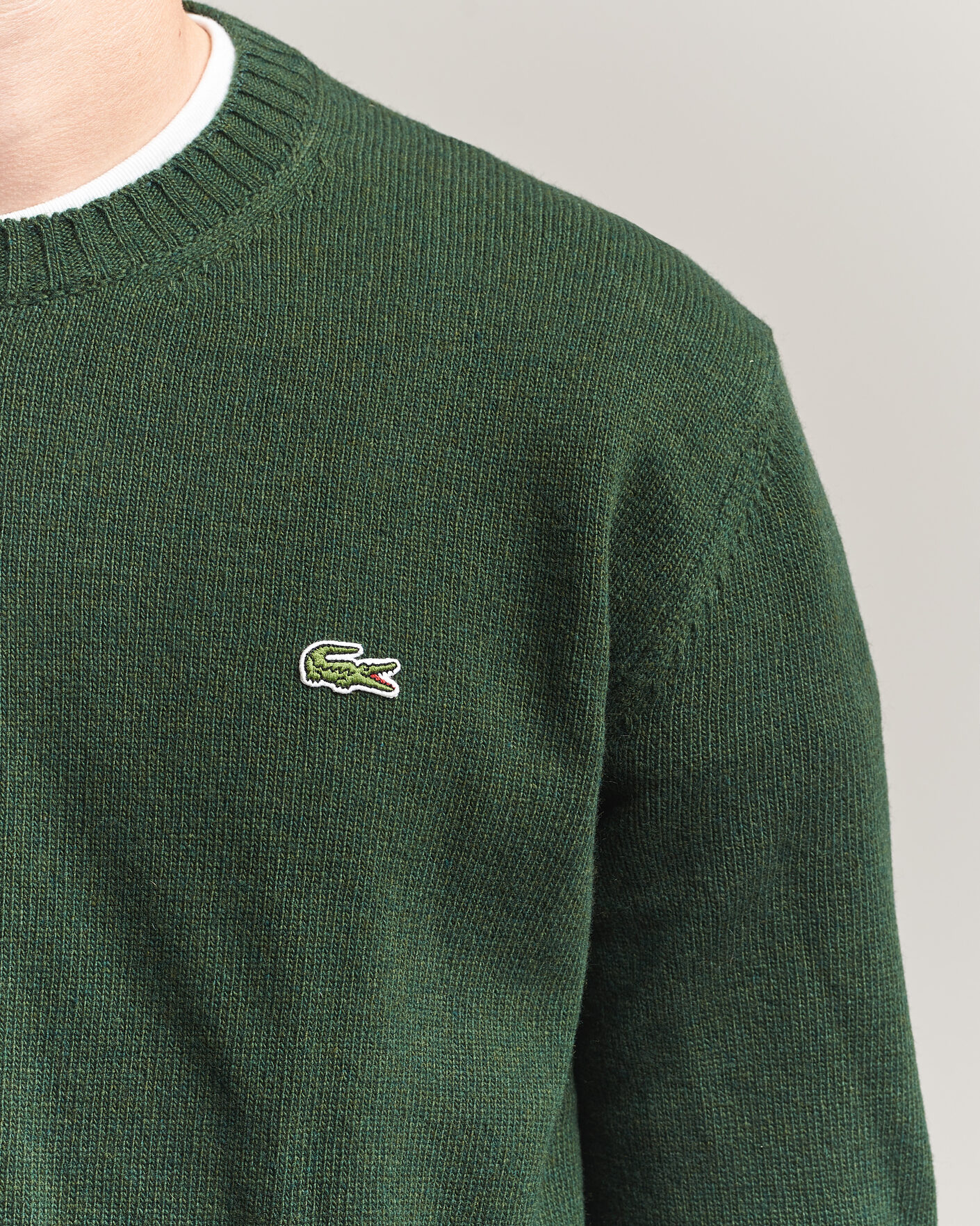 Hombres | Jerséis y prendas de punto | Lacoste | Carded Wool Crew Neck Sinople