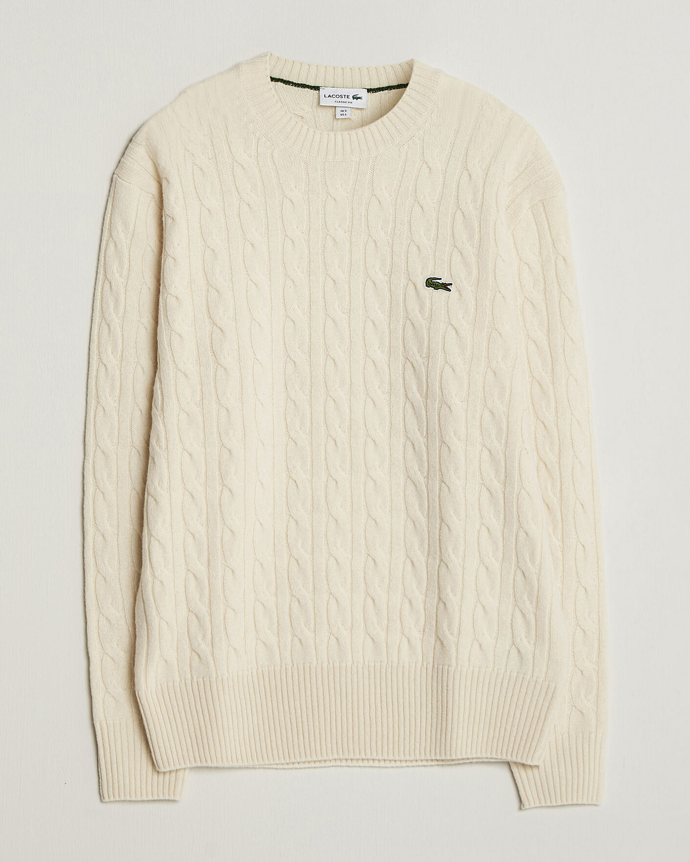 Hombres | Jerséis y prendas de punto | Lacoste | Carded Wool Cable Crew Neck Lapland