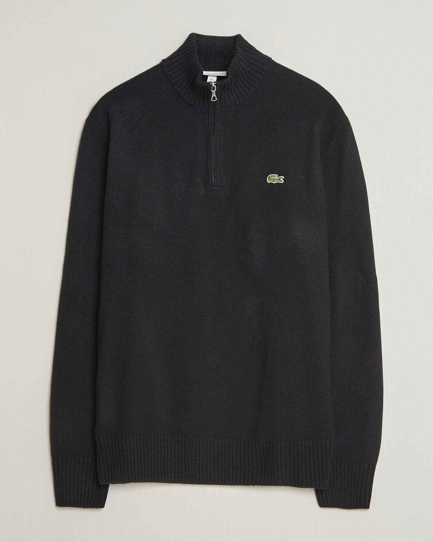 Hombres | Jerséis y prendas de punto | Lacoste | Carded Wool Half Zip Black