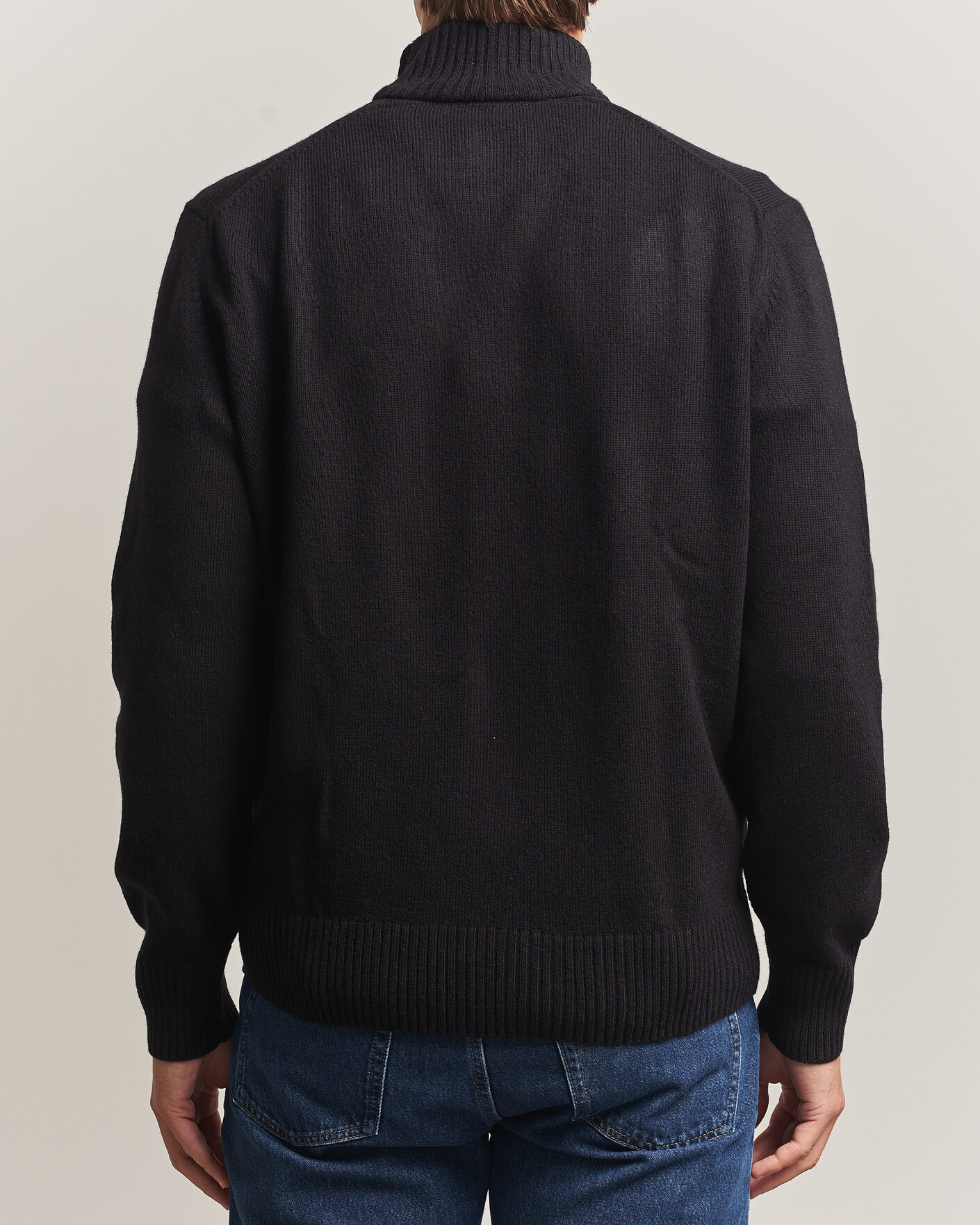 Hombres | Jerséis y prendas de punto | Lacoste | Carded Wool Half Zip Black