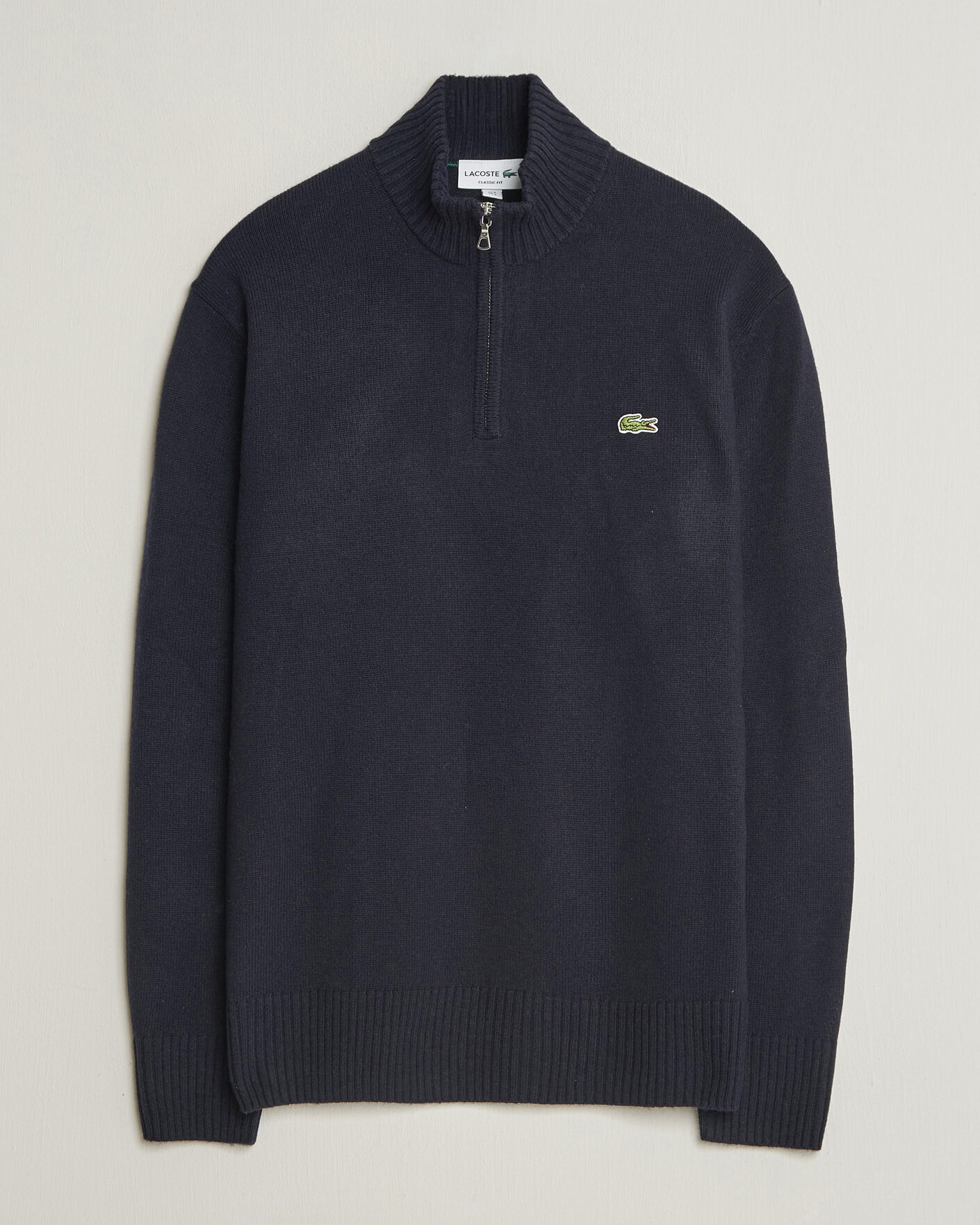 Hombres | Jerséis y prendas de punto | Lacoste | Carded Wool Half Zip Navy Blue