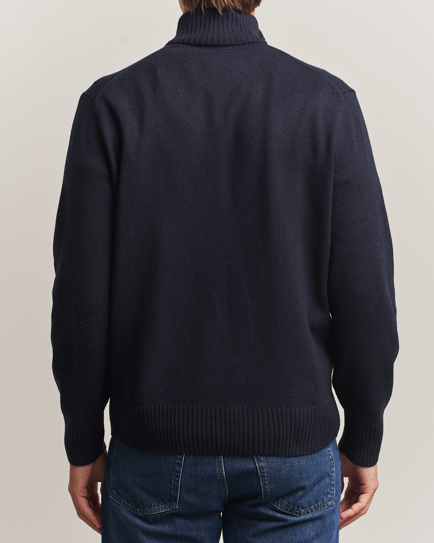 Hombres | Jerséis y prendas de punto | Lacoste | Carded Wool Half Zip Navy Blue