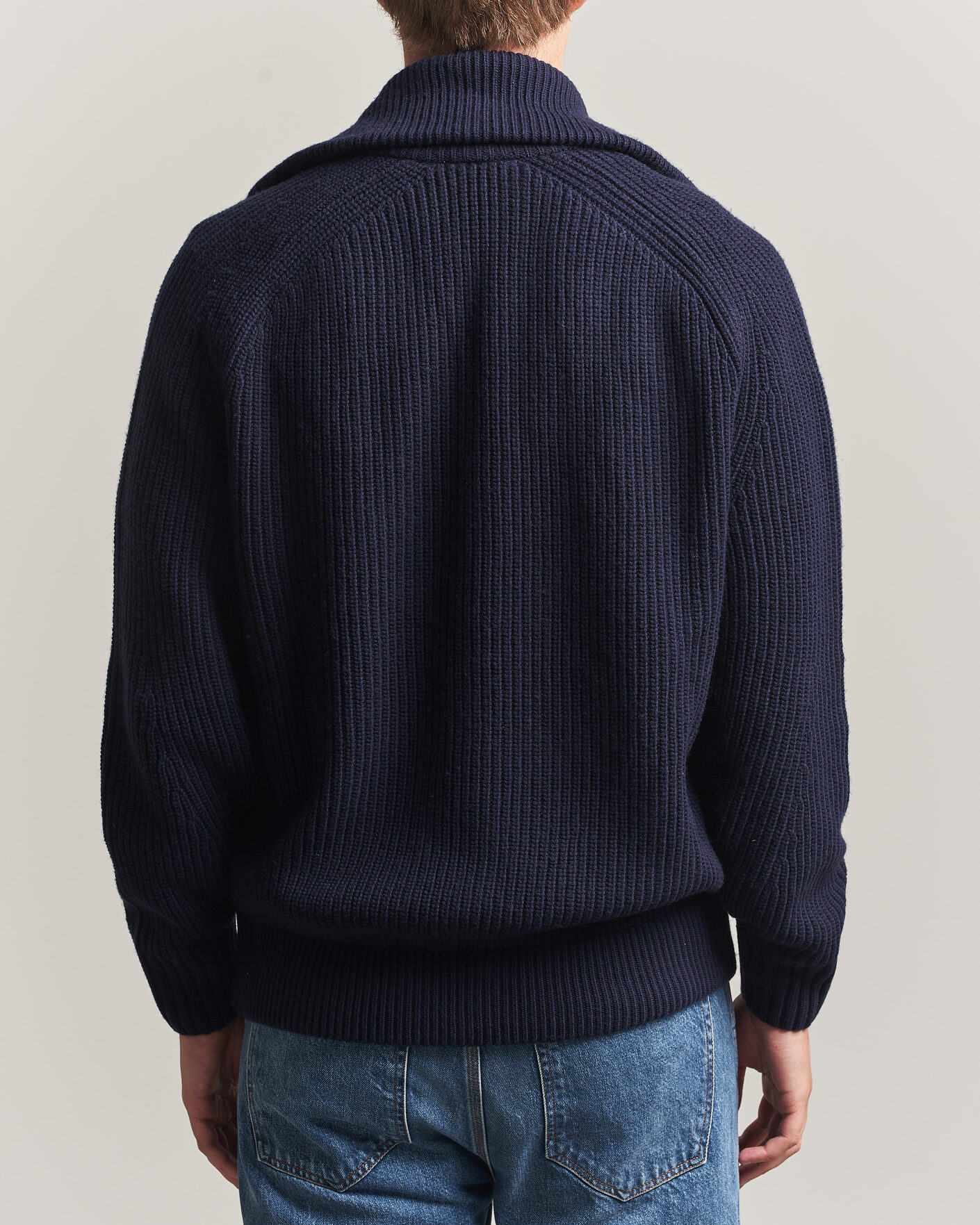 Hombres | Jerséis y prendas de punto | Lacoste | Heavy Wool Knitted Full Zip Navy Blue