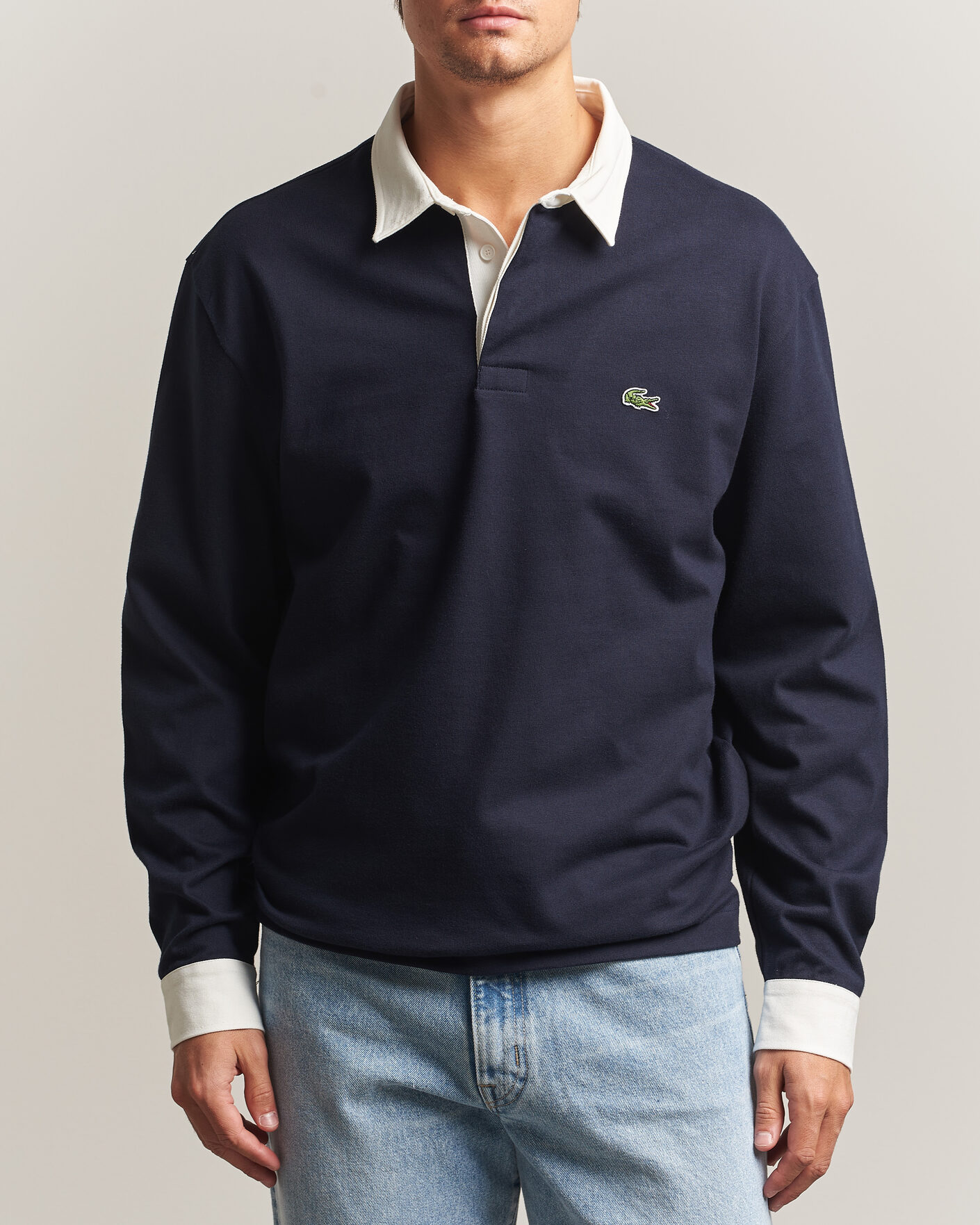 Hombres | Jerséis y prendas de punto | Lacoste | Heavy Cotton Rugger Dark Navy