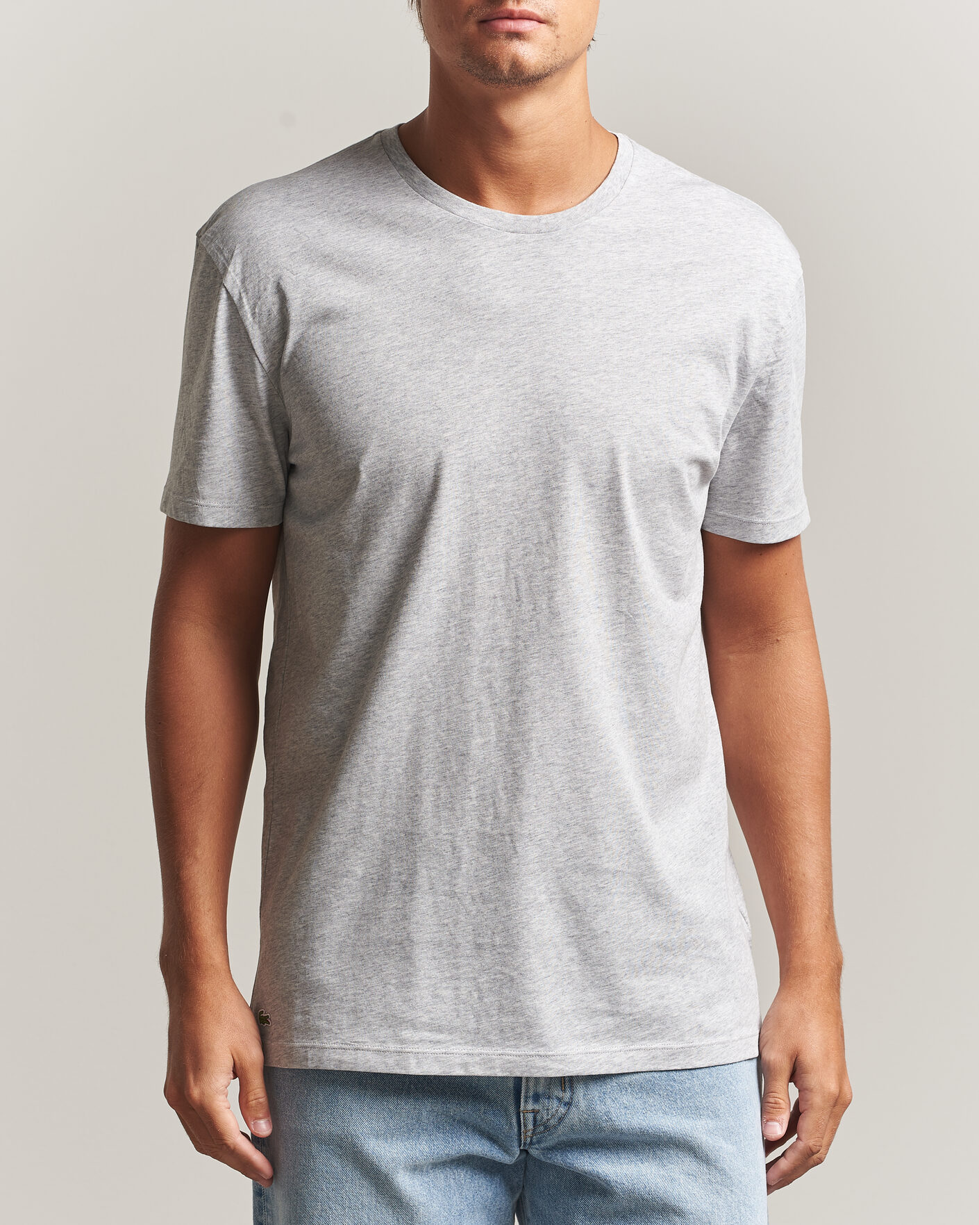 Hombres | Camisetas | Lacoste | 3-Pack Crew Neck T-Shirt White/Grey/Black