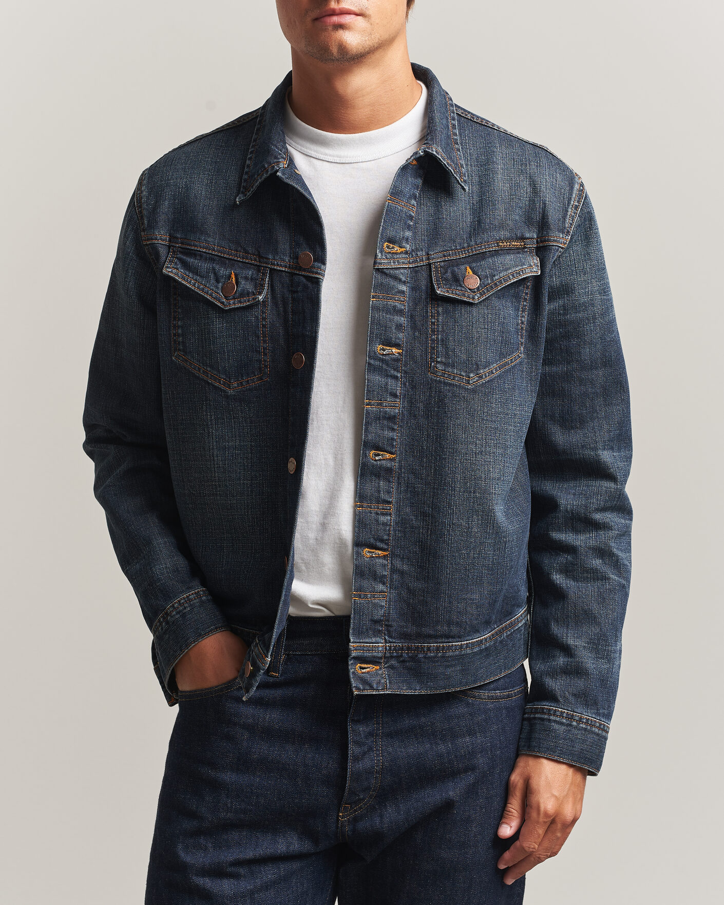Hombres | Abrigos y chaquetas | Nudie Jeans | Conny Denim Jacket Big Wave Blue
