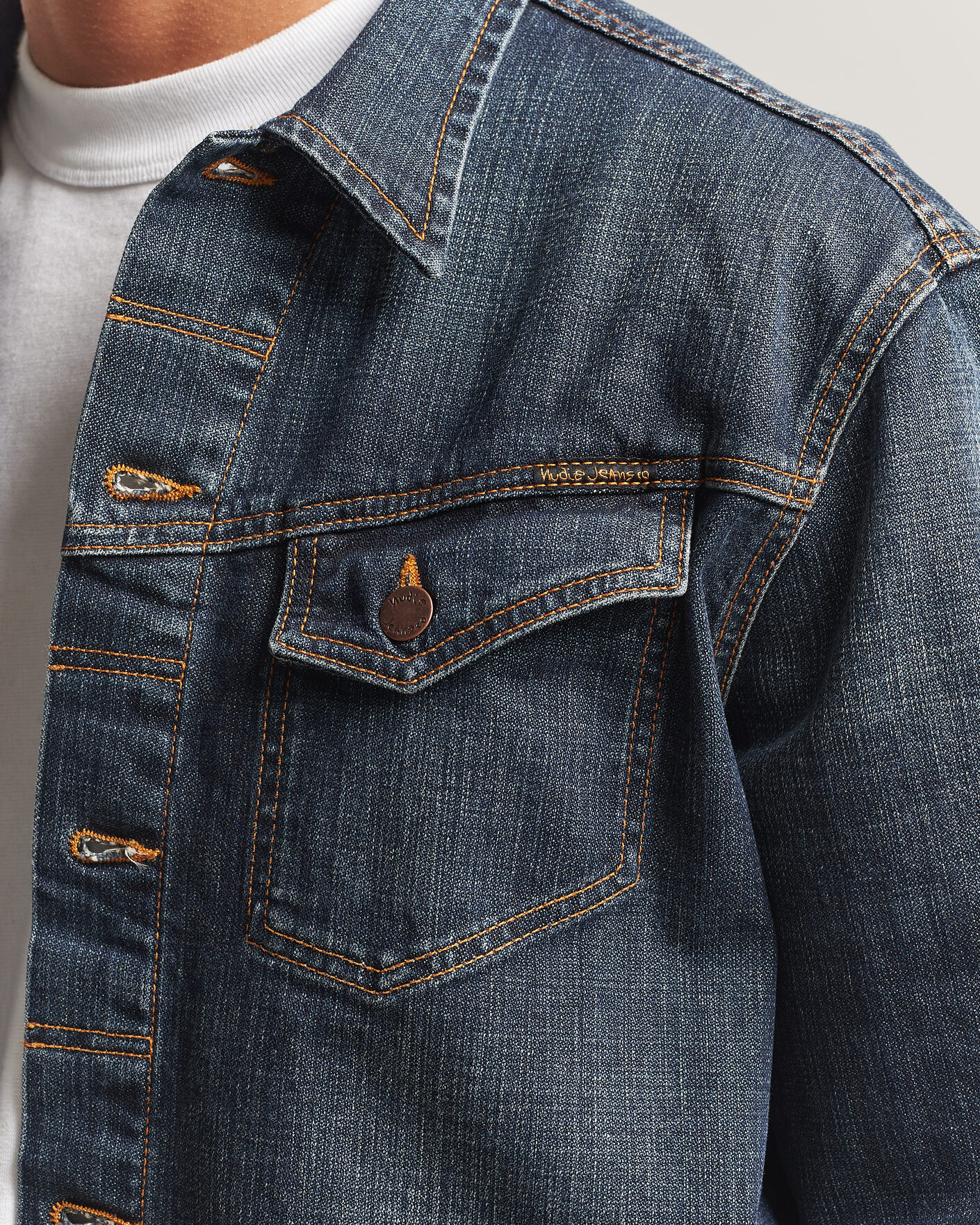 Hombres | Abrigos y chaquetas | Nudie Jeans | Conny Denim Jacket Big Wave Blue