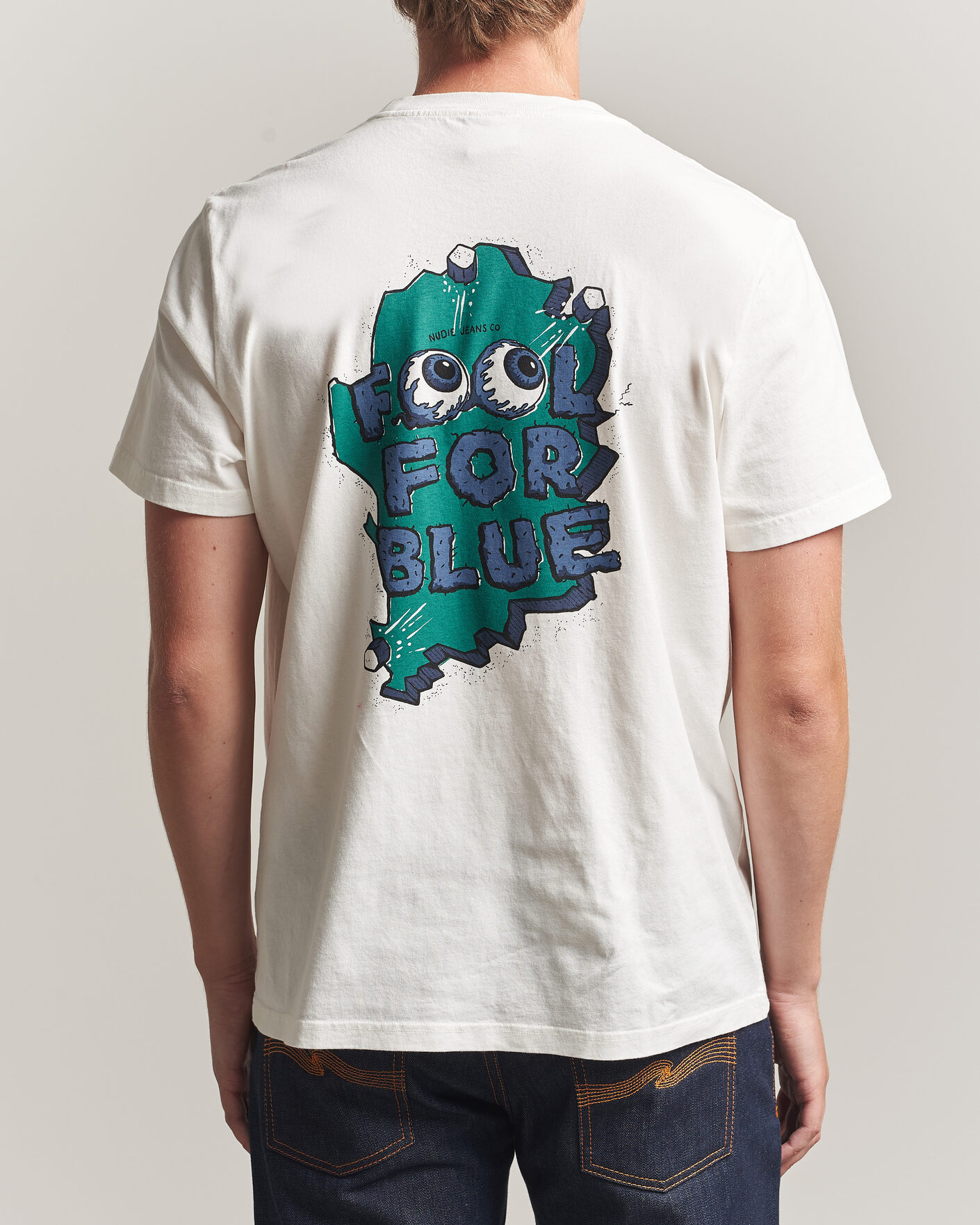 Hombres | Camisetas | Nudie Jeans | Roy Wall Crack T-Shirt Chalk White