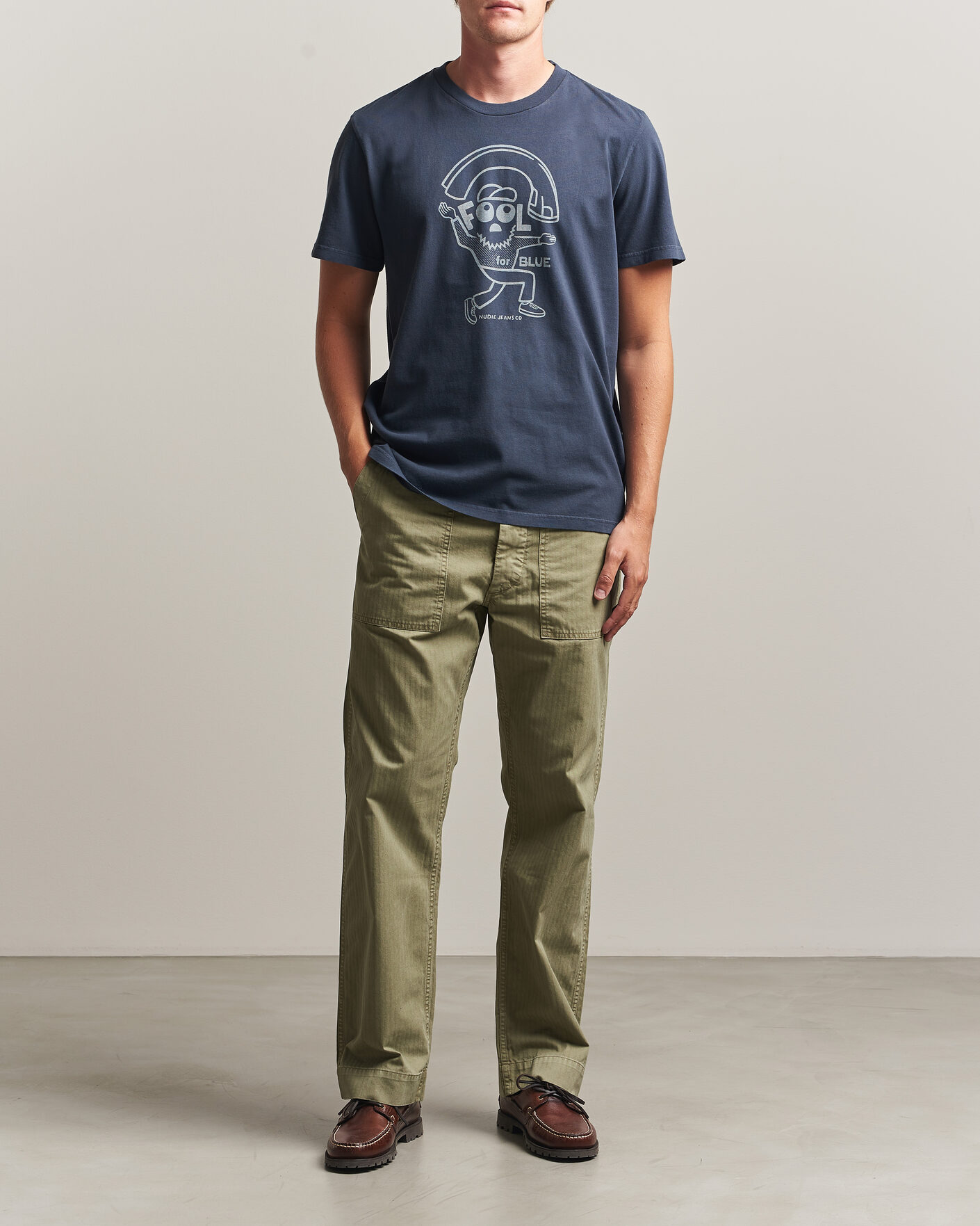 Hombres | Camisetas | Nudie Jeans | Roy Jeanjuggler T-Shirt Dark Blue