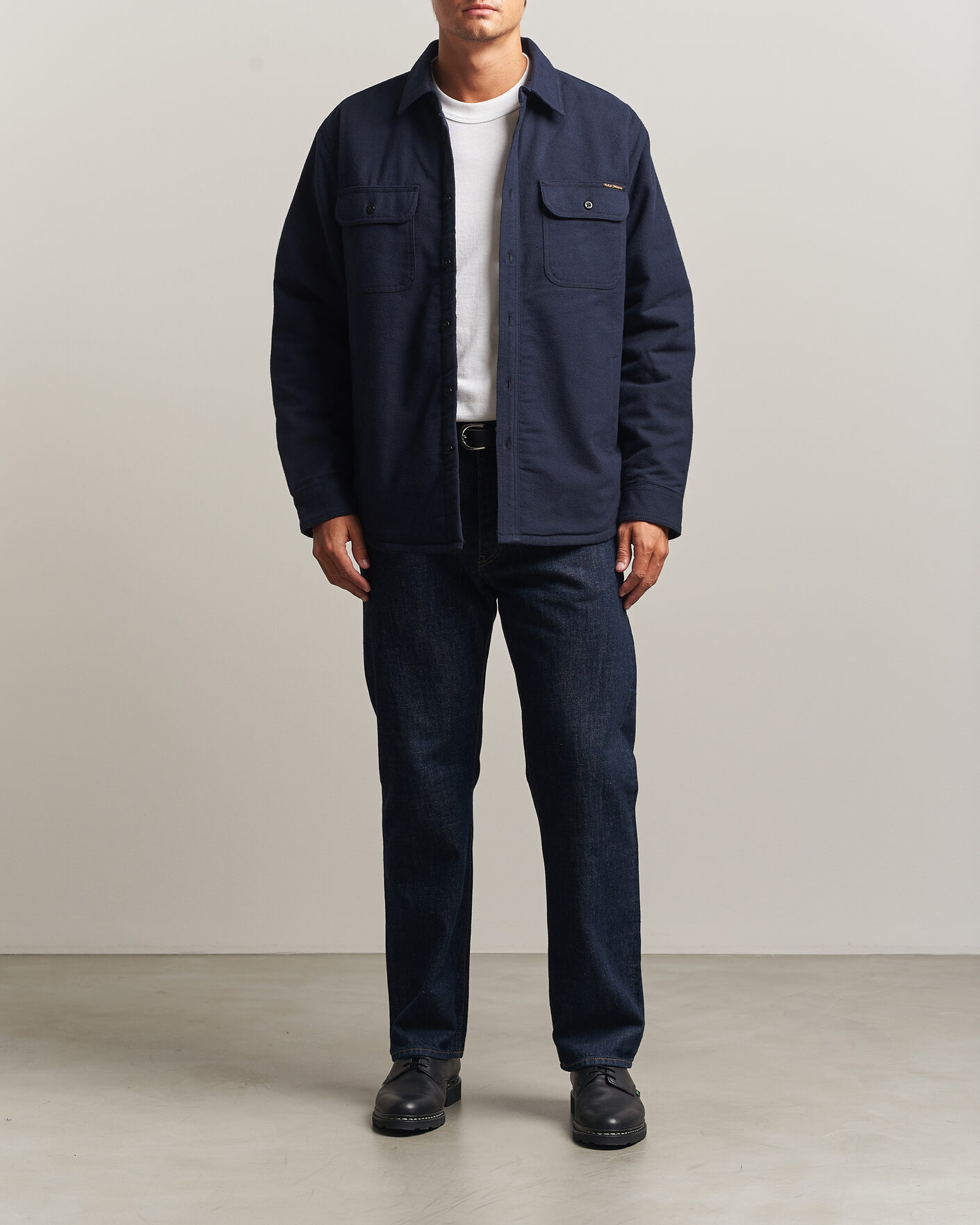Hombres | Camisas | Nudie Jeans | Glenn Padded Overshirt Blueberry