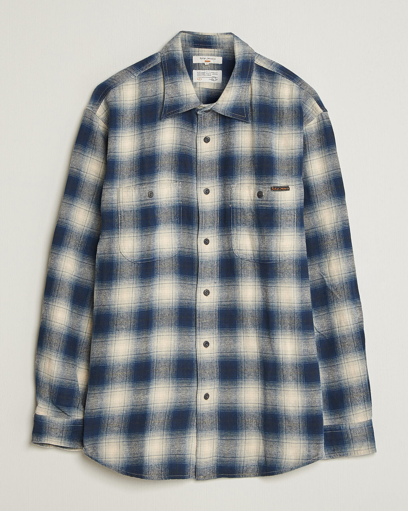 Hombres | Camisas | Nudie Jeans | Julian Worker Checked Shirt Blue