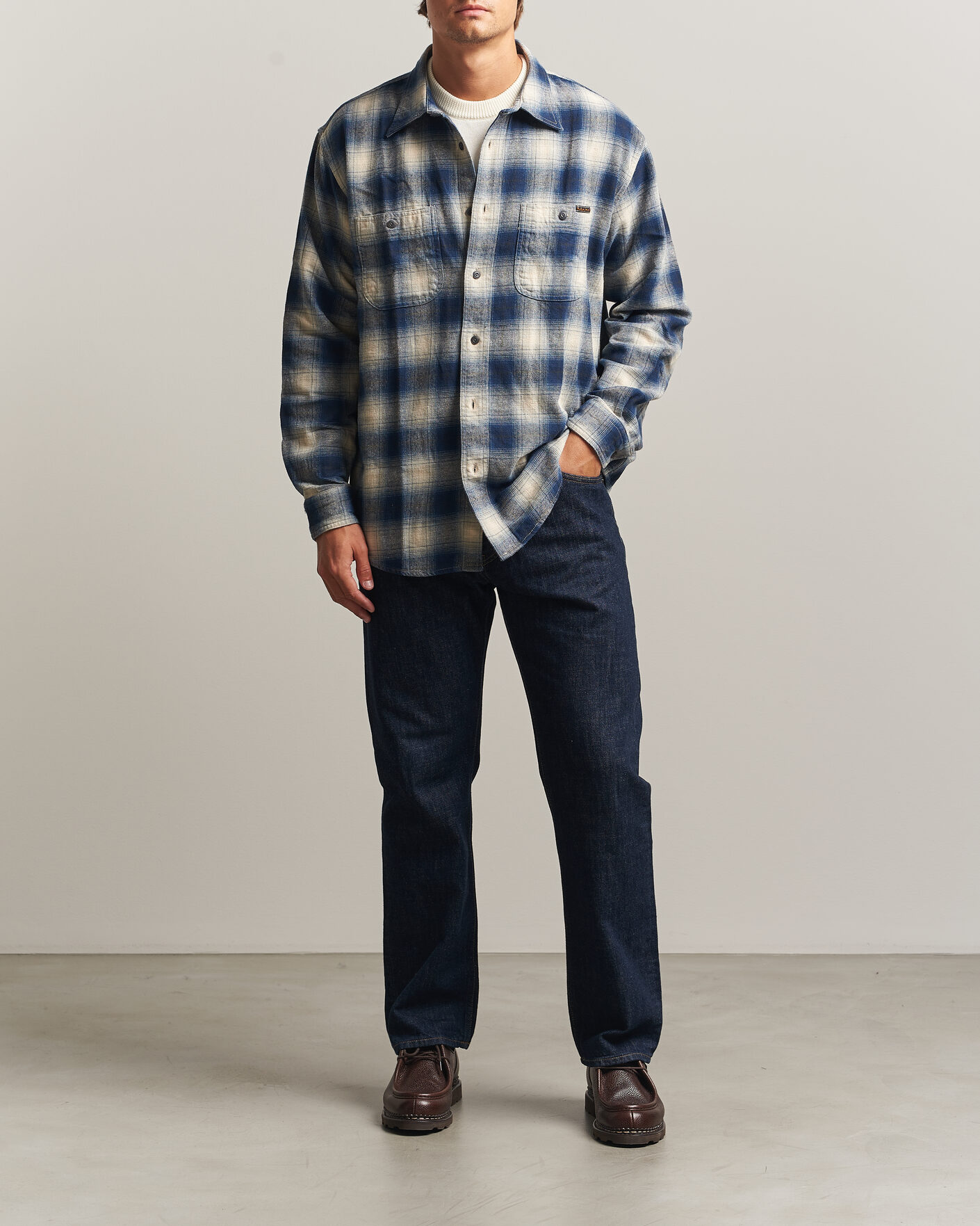 Hombres | Camisas | Nudie Jeans | Julian Worker Checked Shirt Blue