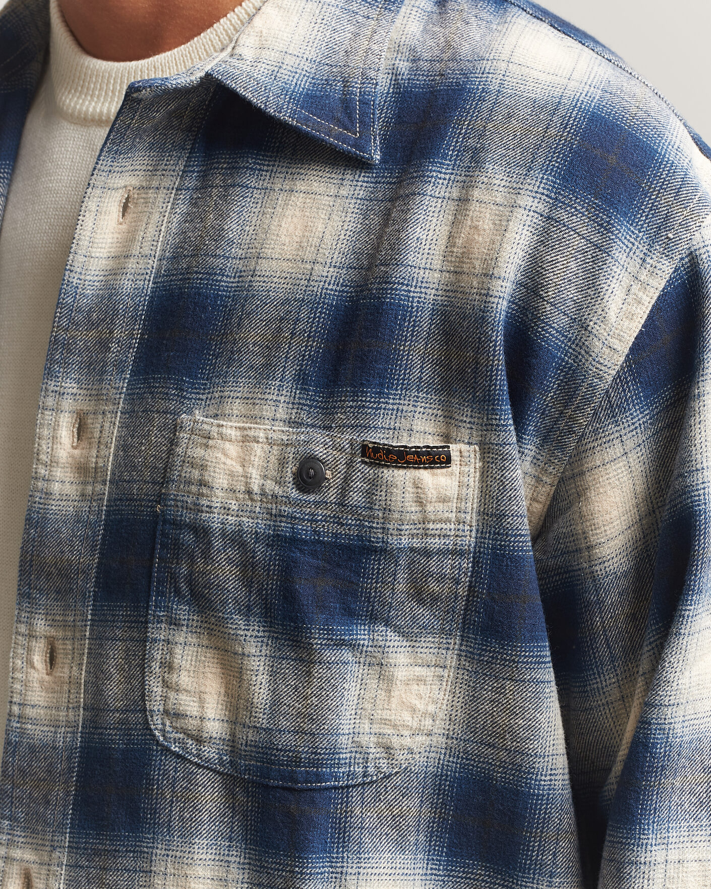 Hombres | Camisas | Nudie Jeans | Julian Worker Checked Shirt Blue