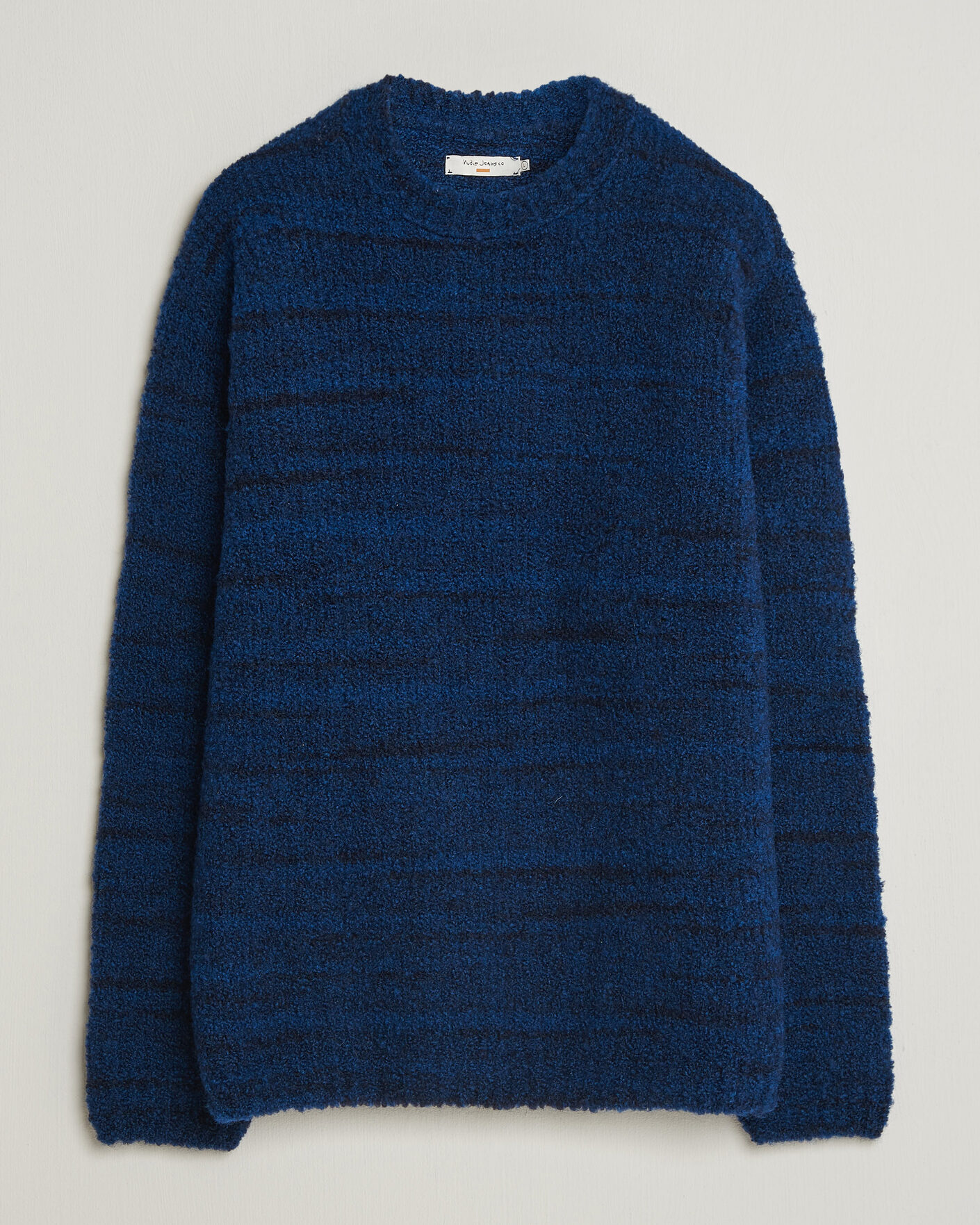 Hombres | Jerséis y prendas de punto | Nudie Jeans | Gurra Bouclé Knitted Sweater Blue Multi