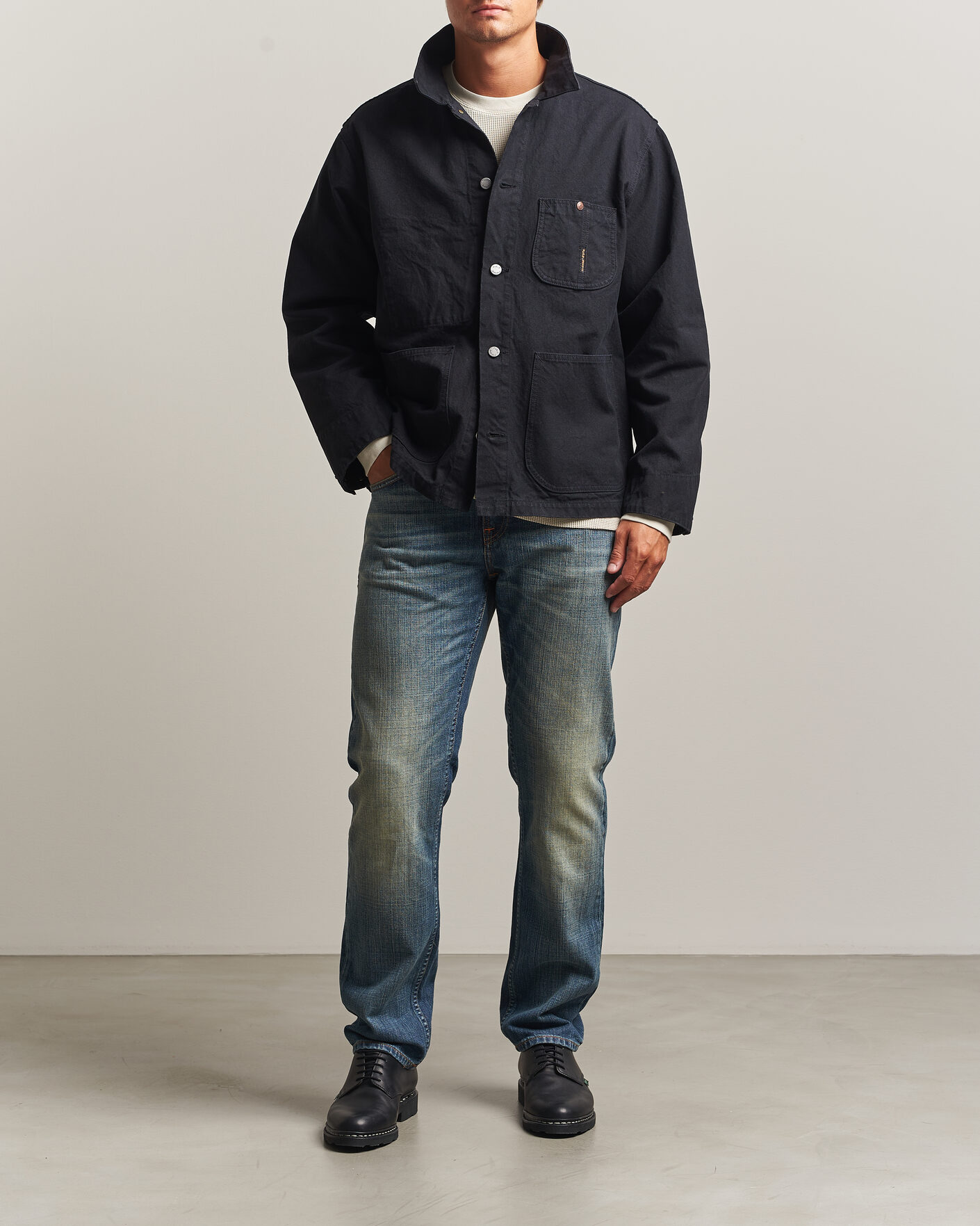 Hombres | Abrigos y chaquetas | Nudie Jeans | Howie Duck Canvas Chore Jacket Black
