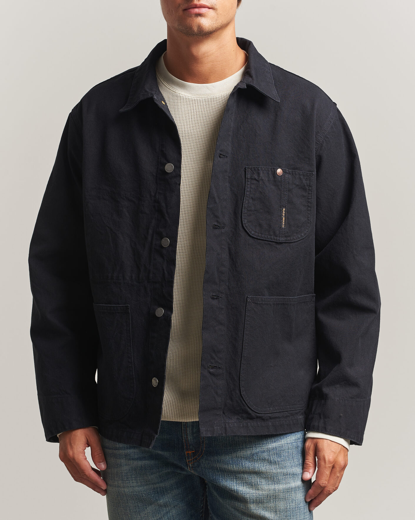 Hombres | Abrigos y chaquetas | Nudie Jeans | Howie Duck Canvas Chore Jacket Black