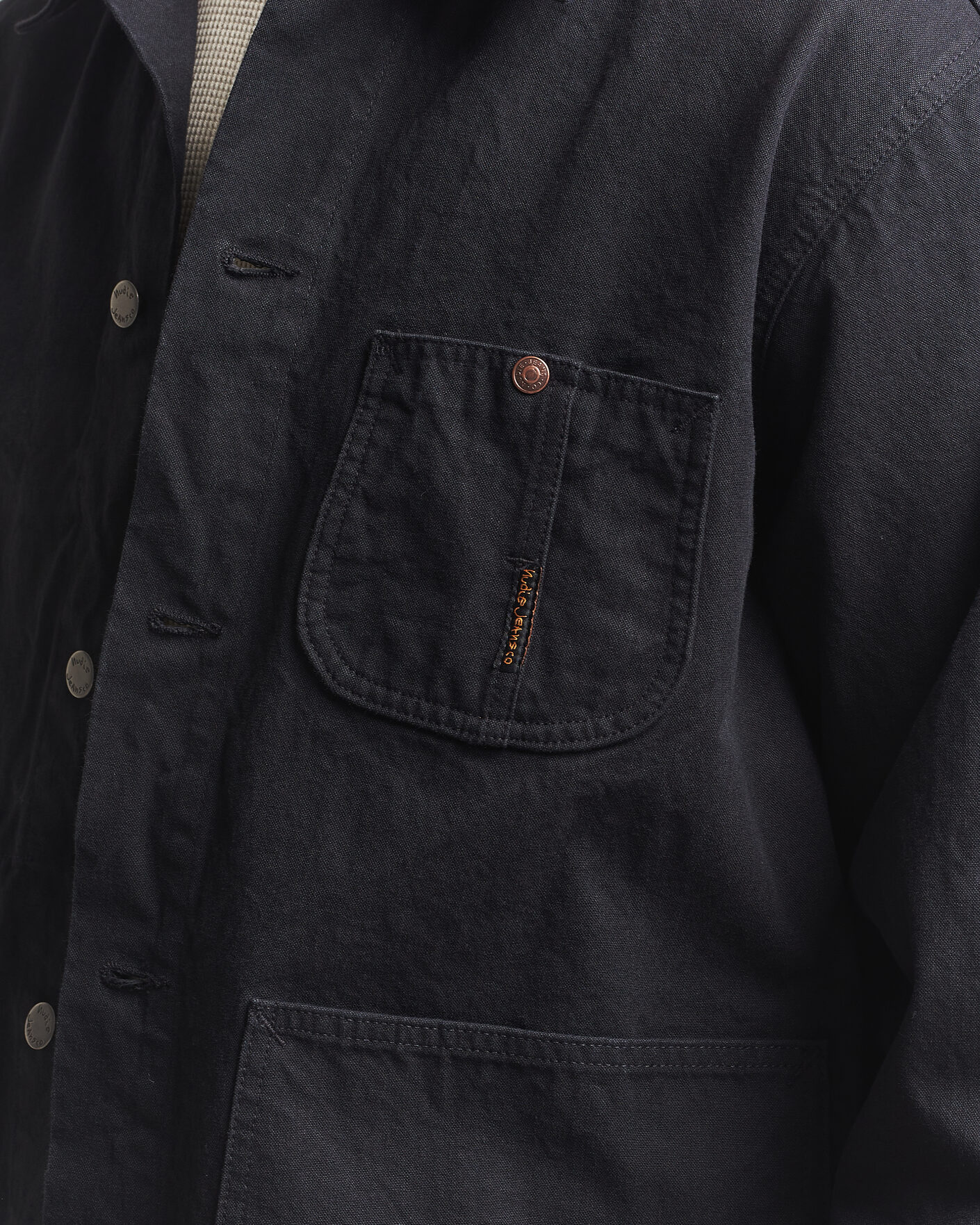 Hombres | Abrigos y chaquetas | Nudie Jeans | Howie Duck Canvas Chore Jacket Black
