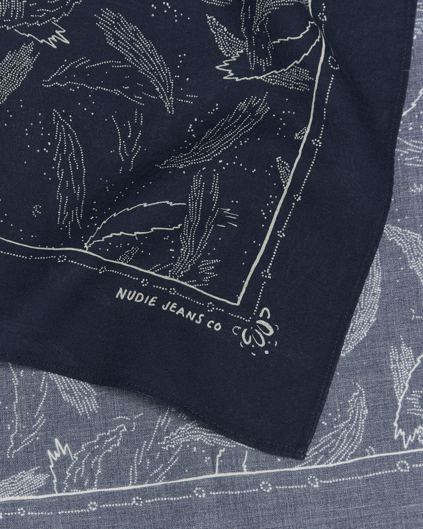 Hombres | Bufandas elegantes | Nudie Jeans | Ingrid Printed Bandana Blue