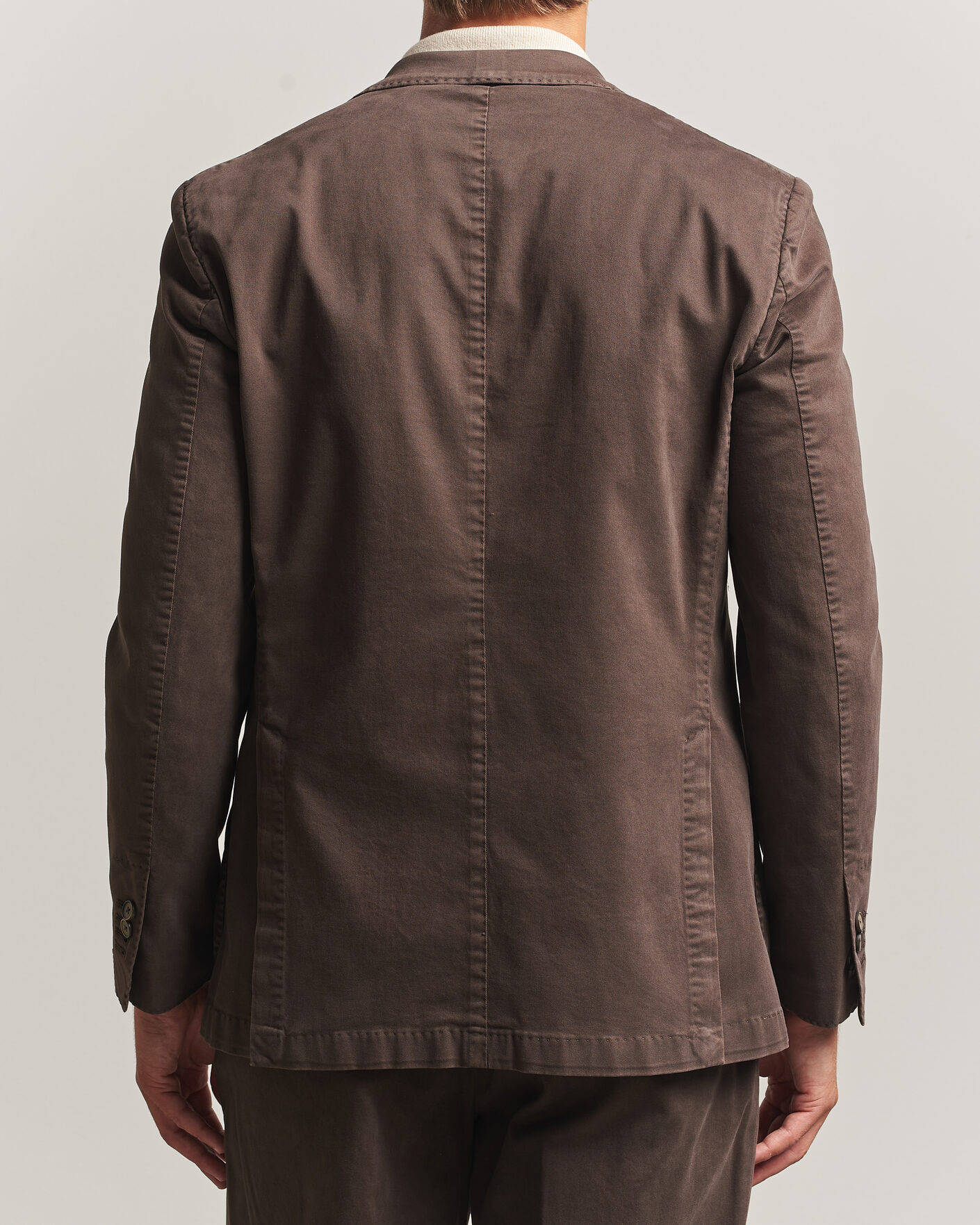 Hombres | Blazers | Santaniello | Washed Cotton Patch Pocket Blazer Brown