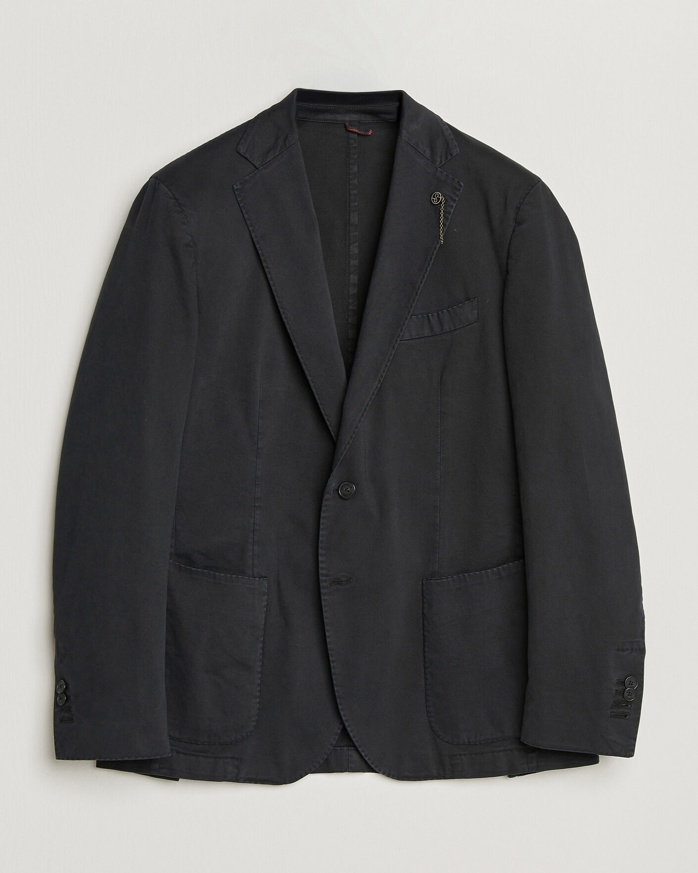 Hombres | Blazers | Santaniello | Washed Cotton Patch Pocket Blazer Black