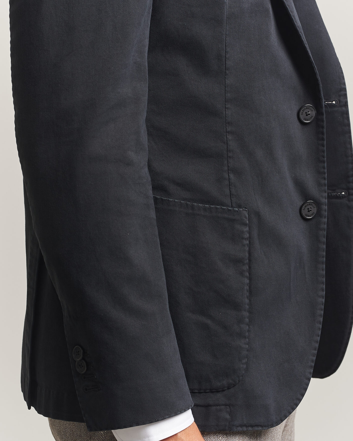 Hombres | Blazers | Santaniello | Washed Cotton Patch Pocket Blazer Black