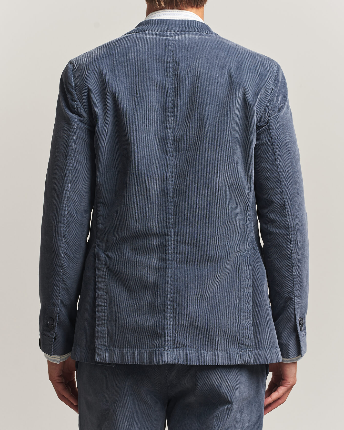 Hombres | Blazers | Santaniello | Corduroy Patch Pocket Blazer Iron Blue