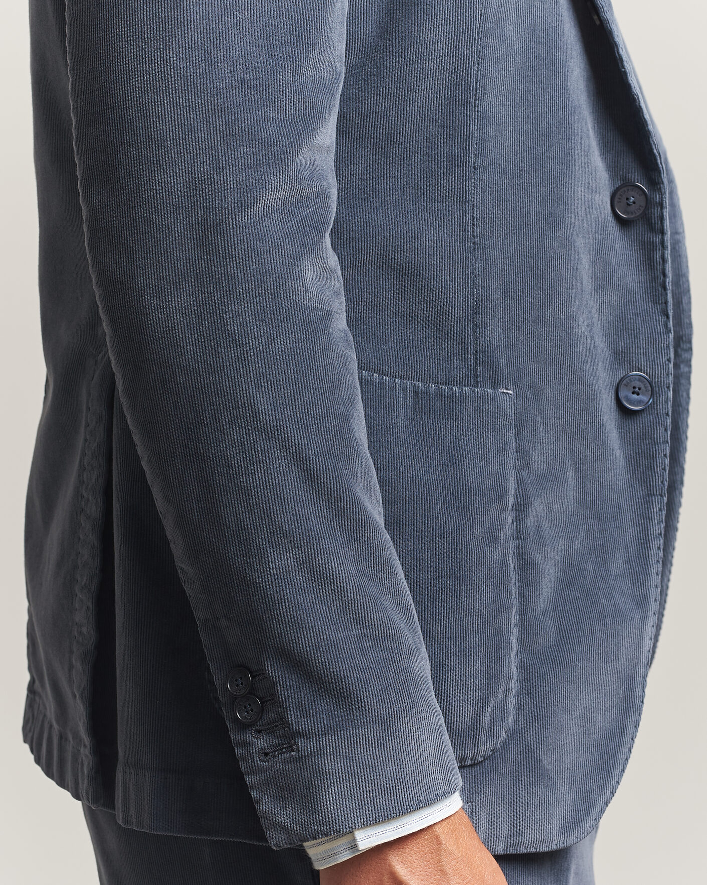 Hombres | Blazers | Santaniello | Corduroy Patch Pocket Blazer Iron Blue