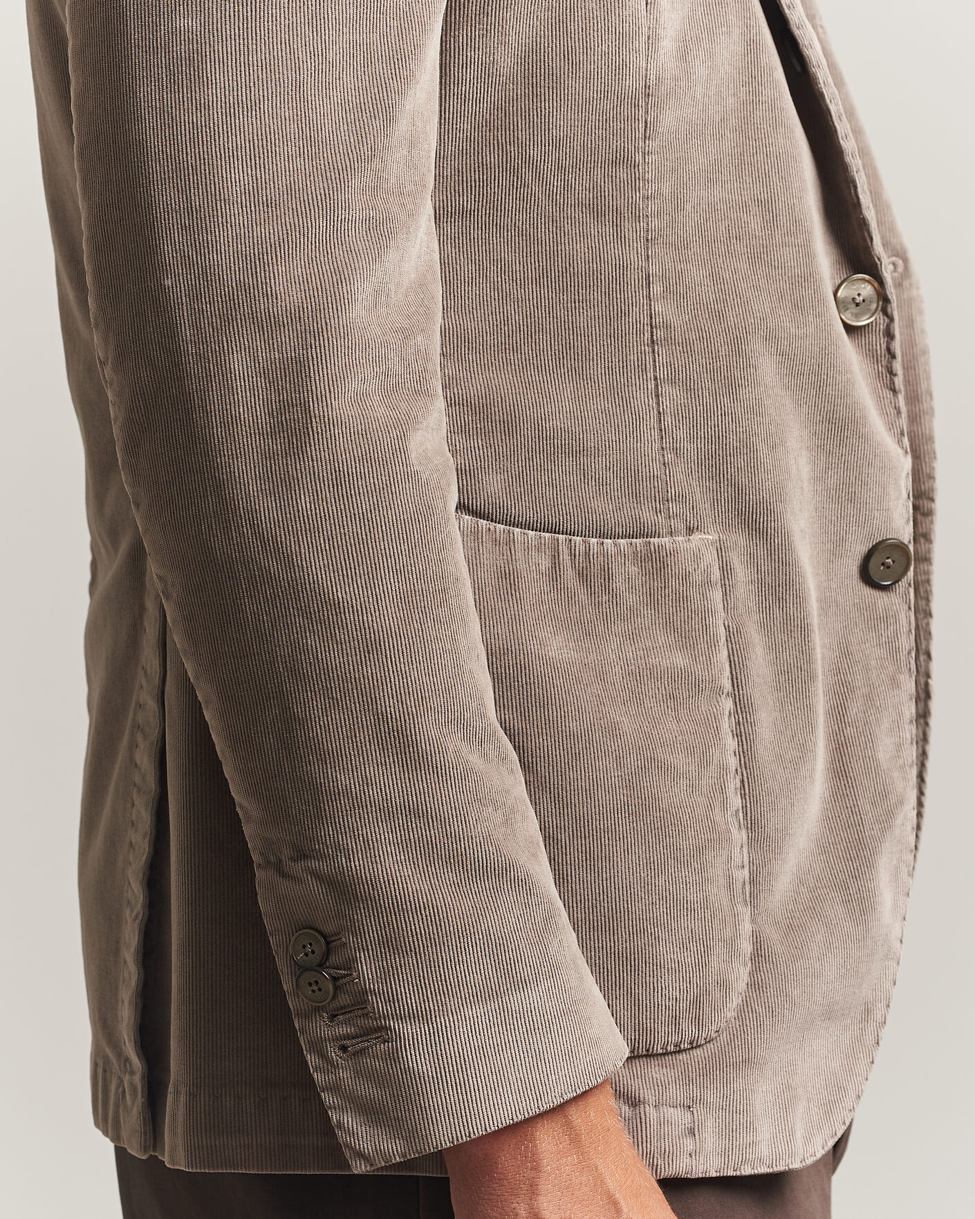 Hombres | Blazers | Santaniello | Corduroy Patch Pocket Blazer Taupe