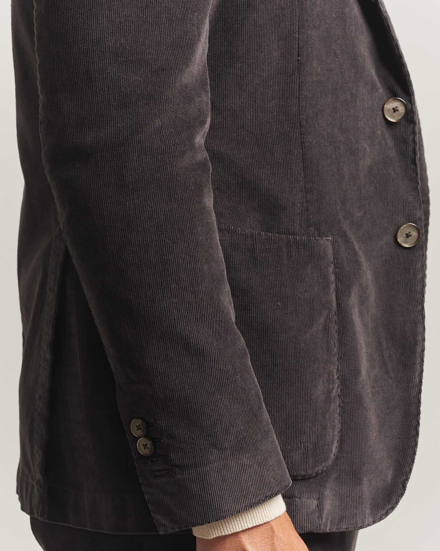 Hombres | Blazers | Santaniello | Corduroy Patch Pocket Blazer Dark Grey