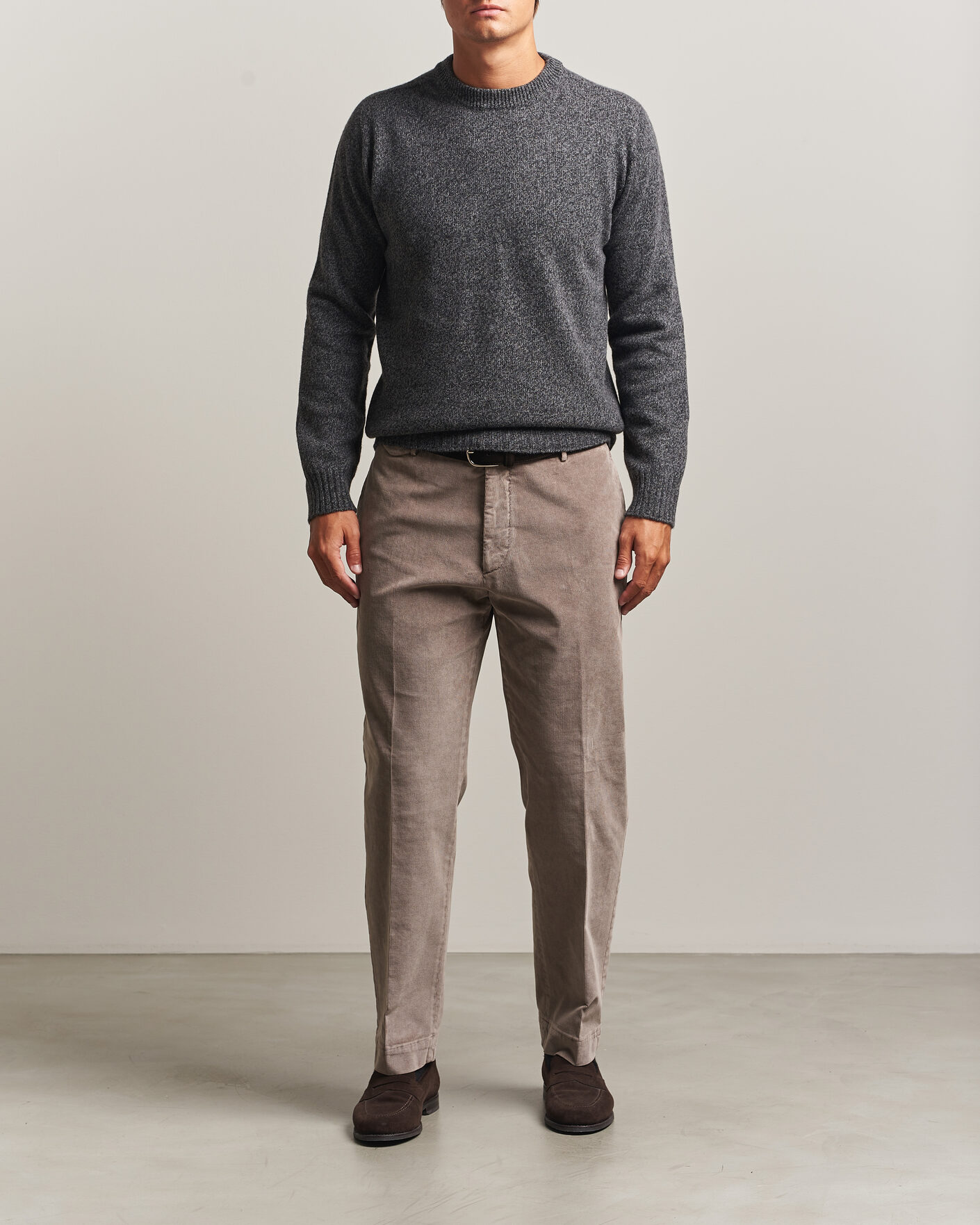 Hombres | Pantalones | Santaniello | Corduroy Trousers Taupe
