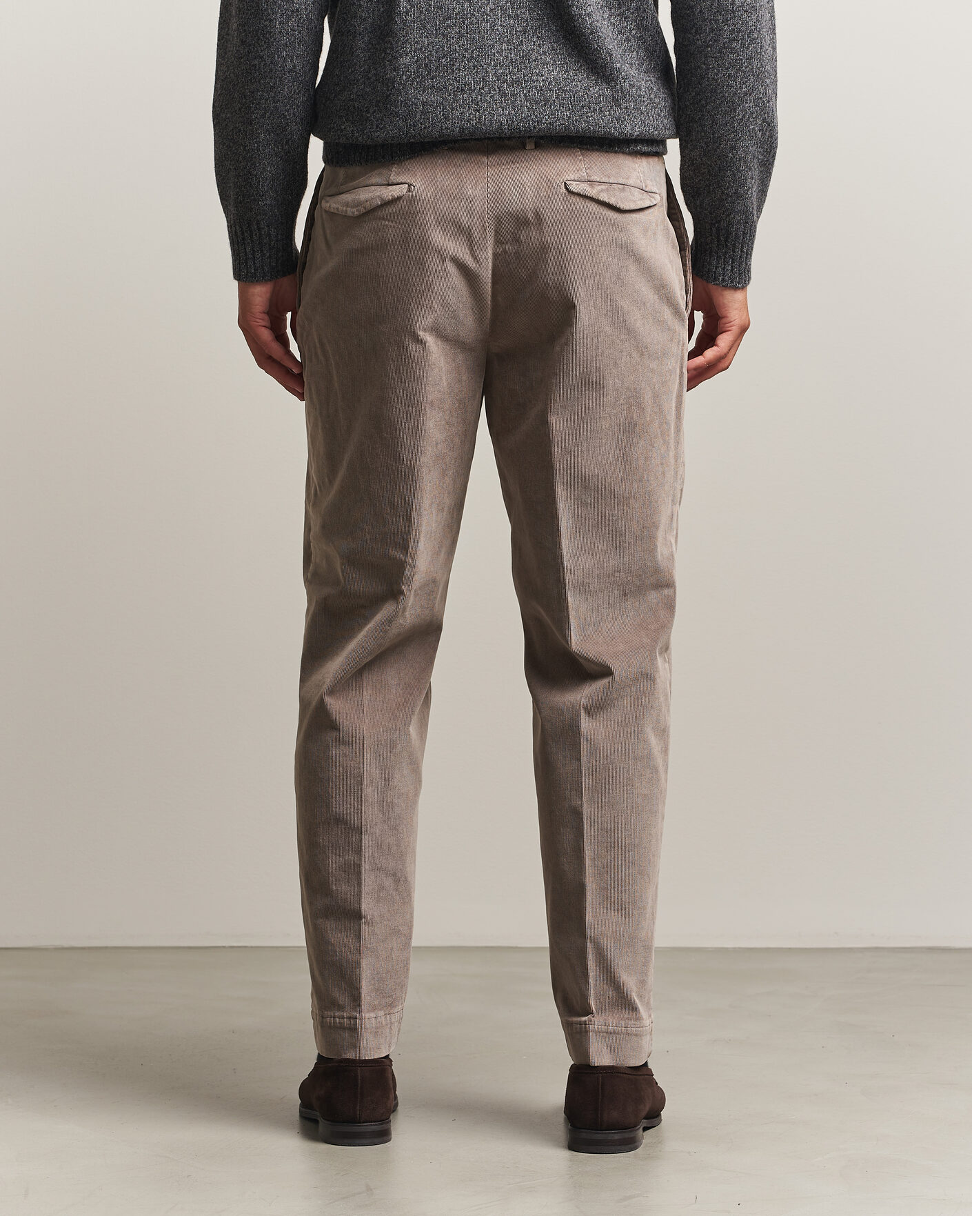 Hombres | Pantalones | Santaniello | Corduroy Trousers Taupe
