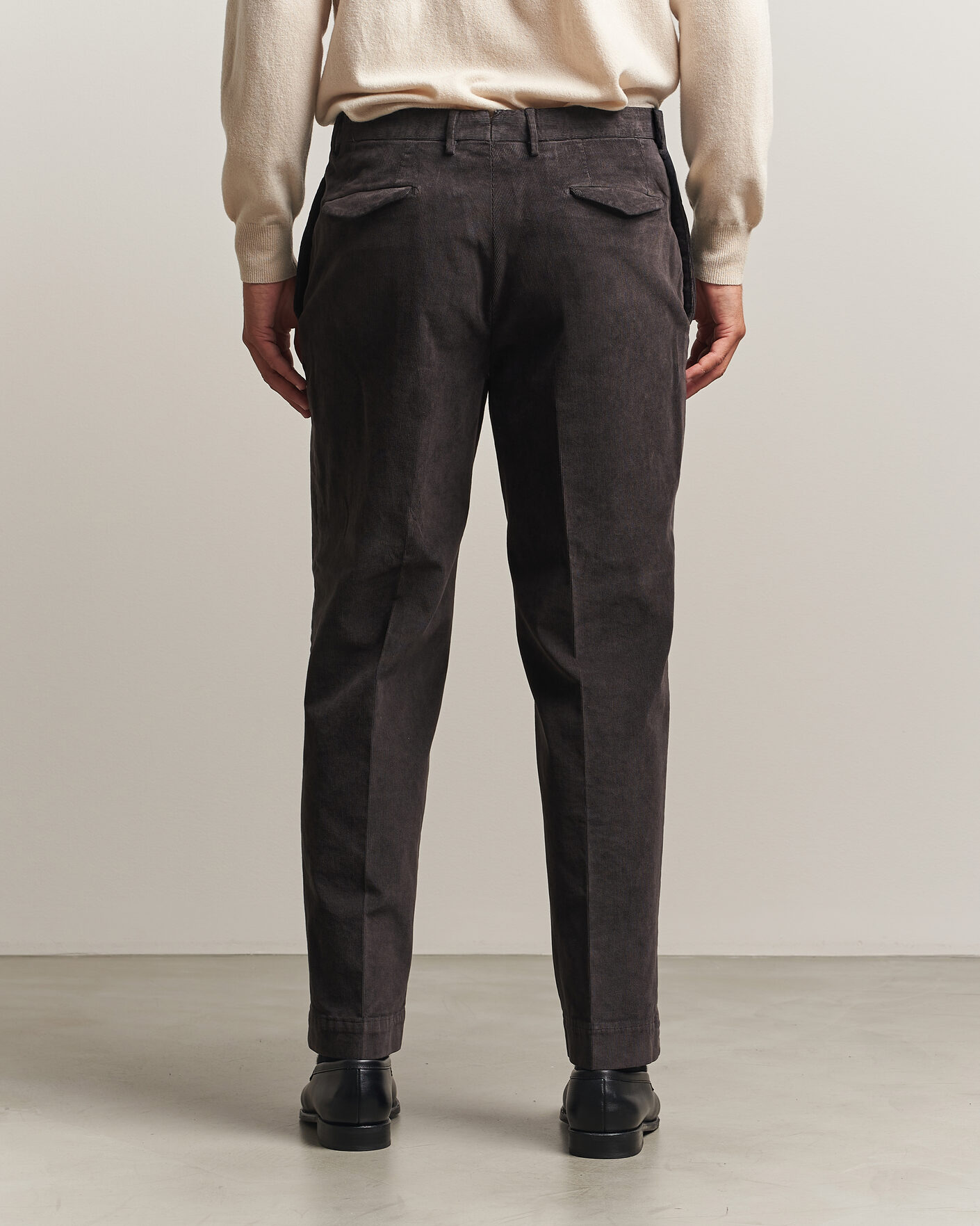 Hombres | Pantalones | Santaniello | Corduroy Trousers Dark Grey