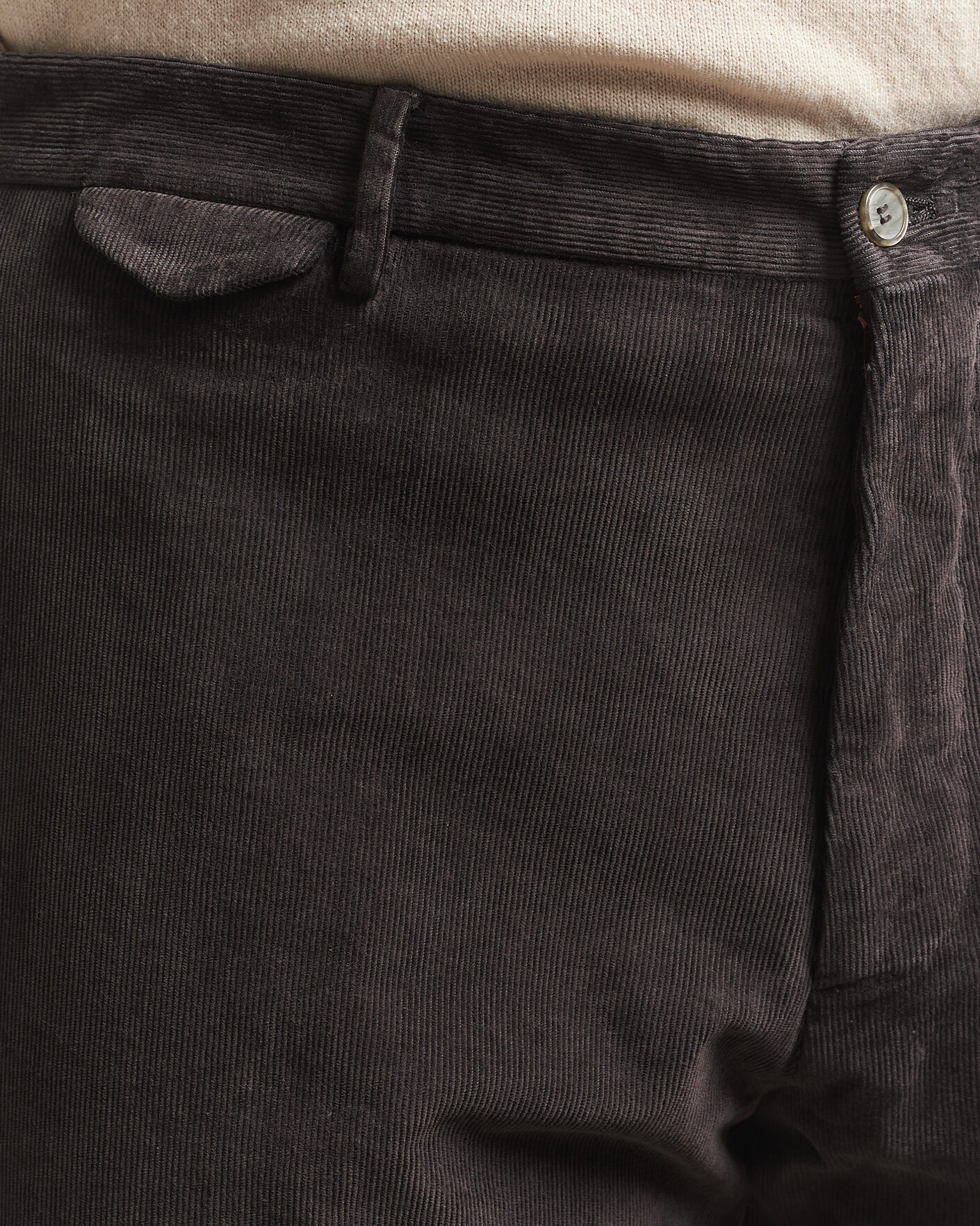 Hombres | Pantalones | Santaniello | Corduroy Trousers Dark Grey