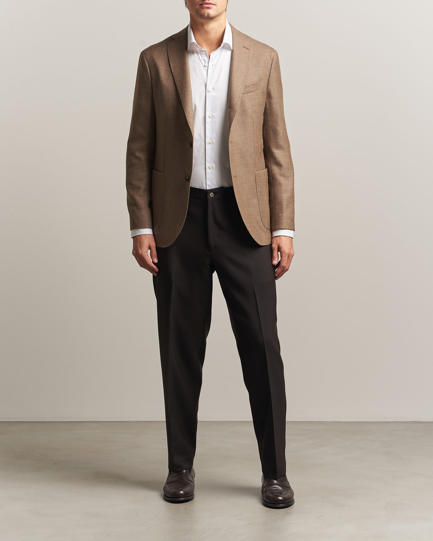 Hombres | Pantalones | Santaniello | Wool Trousers Brown