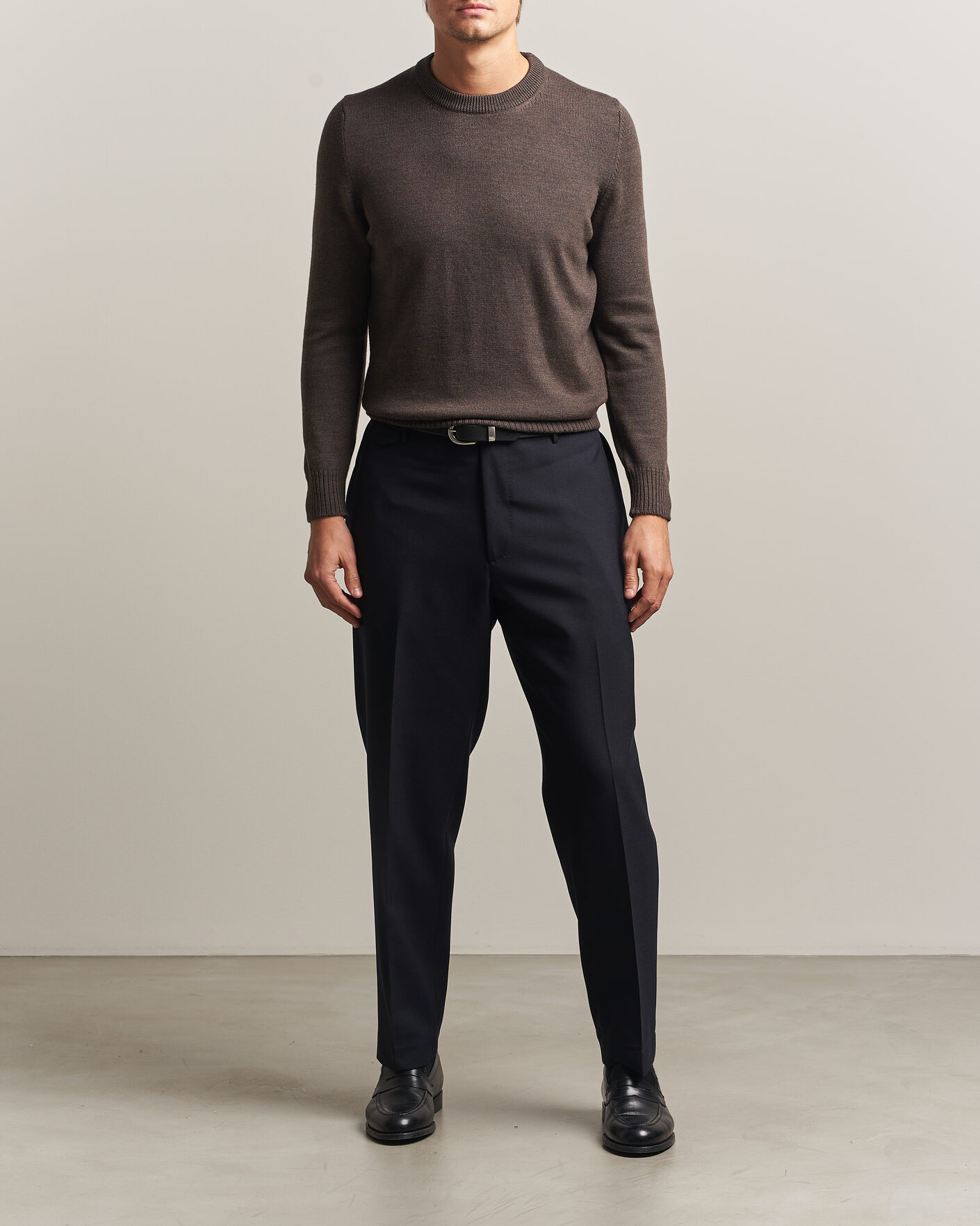 Hombres | Pantalones | Santaniello | Wool Trousers Navy