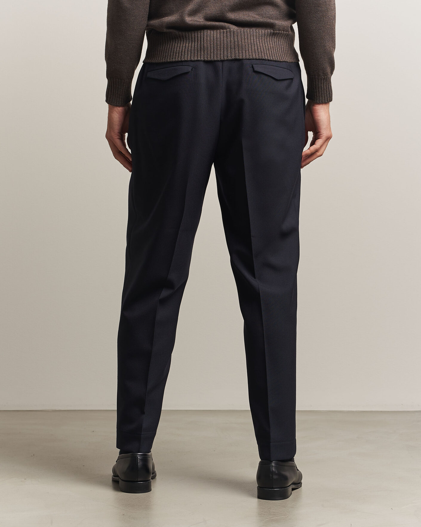 Hombres | Pantalones | Santaniello | Wool Trousers Navy